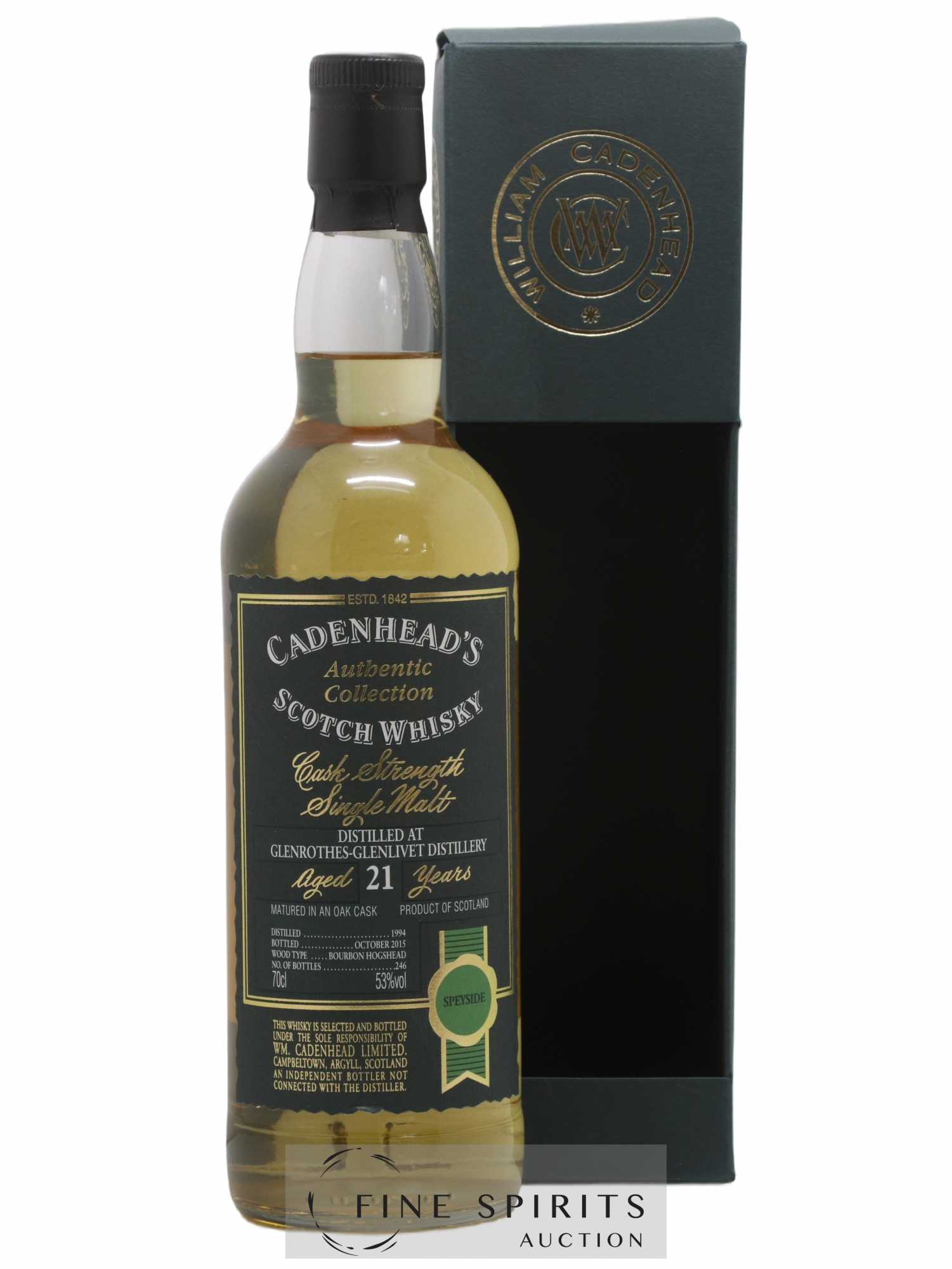 Glenrothes 21 years 1994 Cadenhead's One of 246 - bottled 2015 Authentic Collection