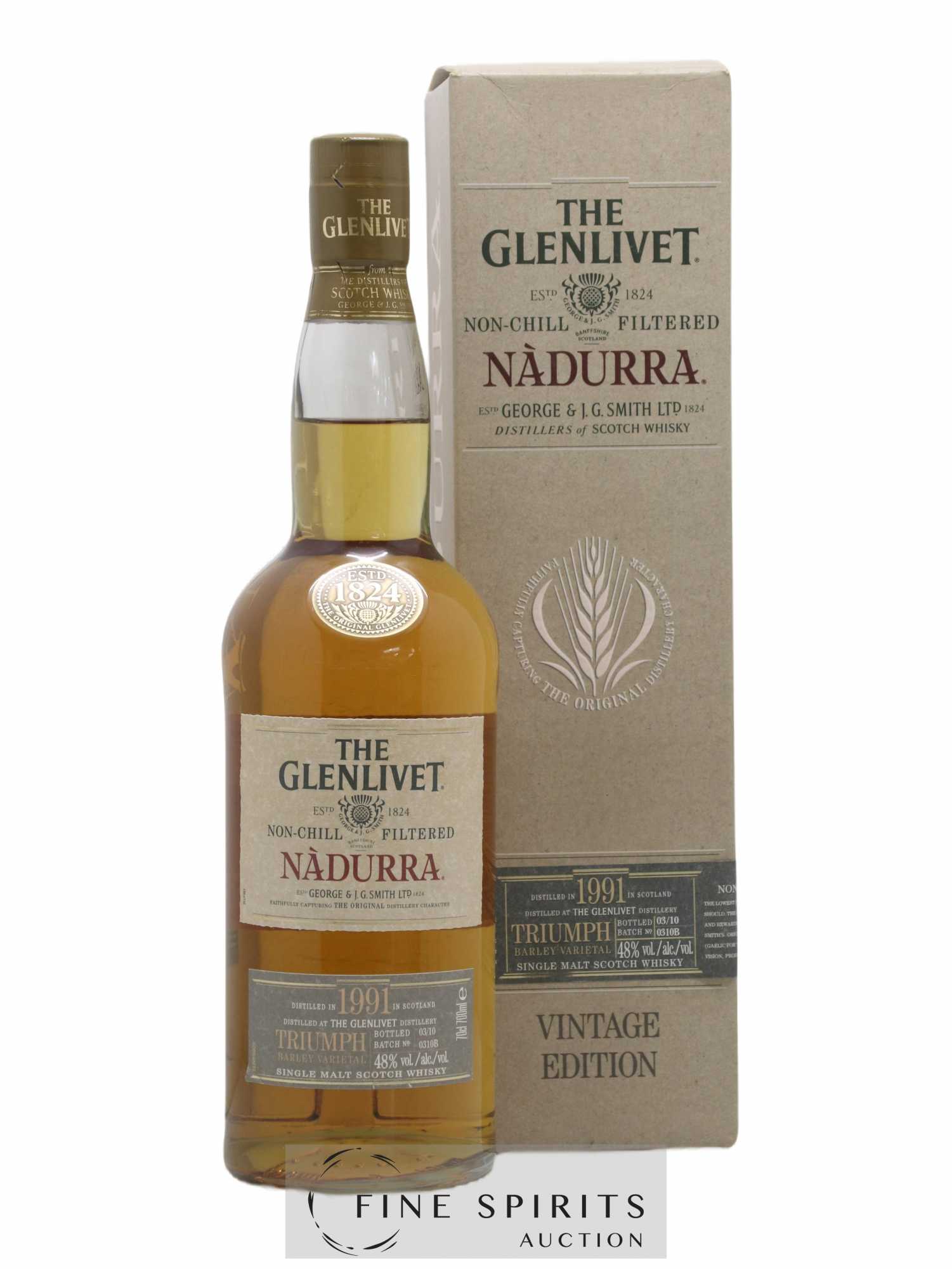 Glenlivet (The) 1991 Of. Nàdurra Batch 0310B - bottled 2010 Triumph