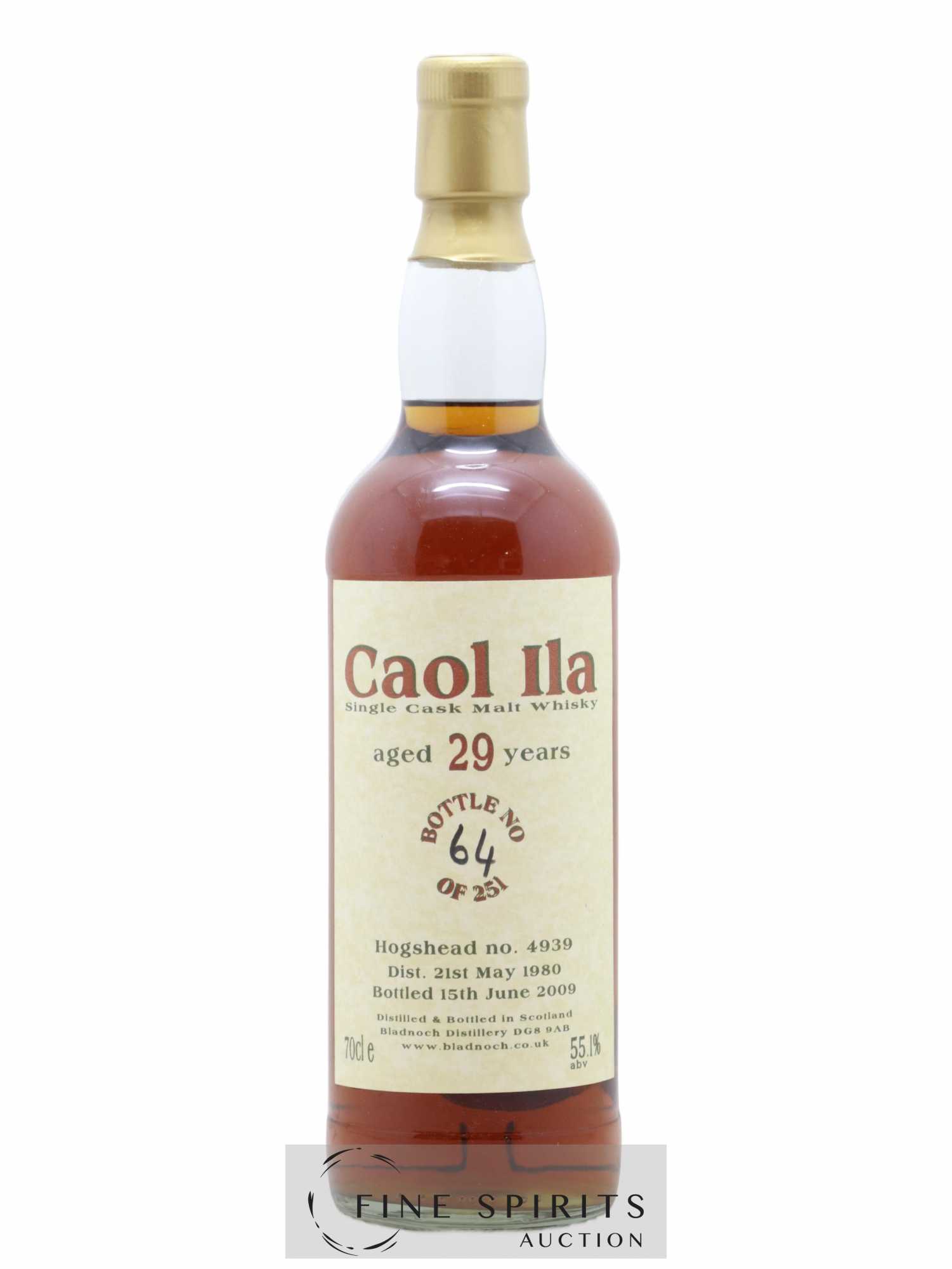 Caol Ila 29 years 1980 Bladnoch Forum Hogshead n°4939 - One of 251 - bottled 2009