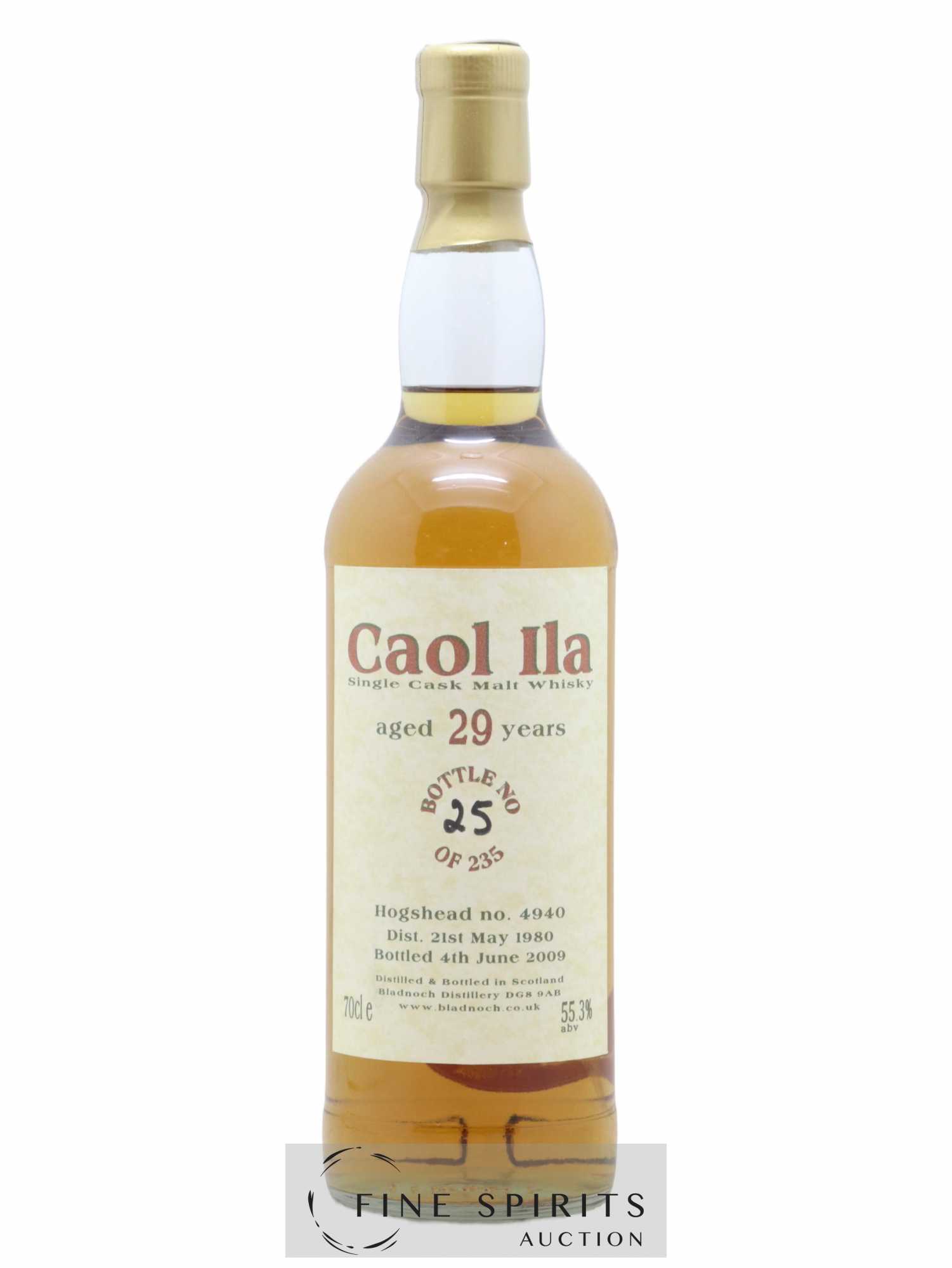 Caol Ila 29 years 1980 Bladnoch Forum Hogshead n°4940 - One of 235 - bottled 2009