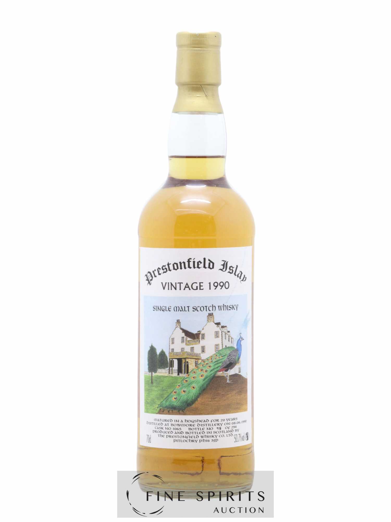 Bowmore 20 years 1990 Signatory Vintage Prestonfield Islay Cask n°1065 - One of 294