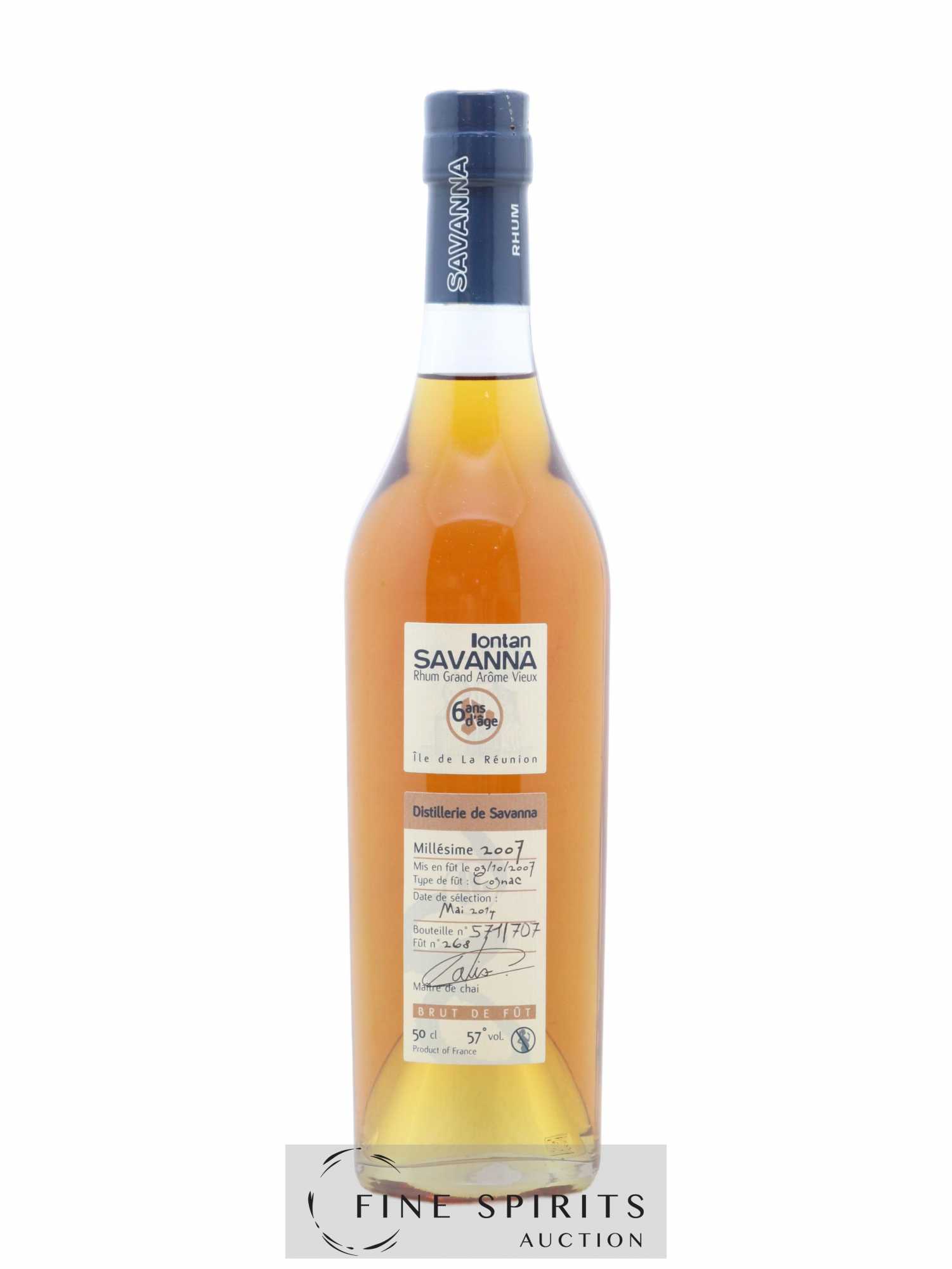 Savanna 6 years 2007 Of. Iontan Fût n°268 - One of 707 - bottled 2014