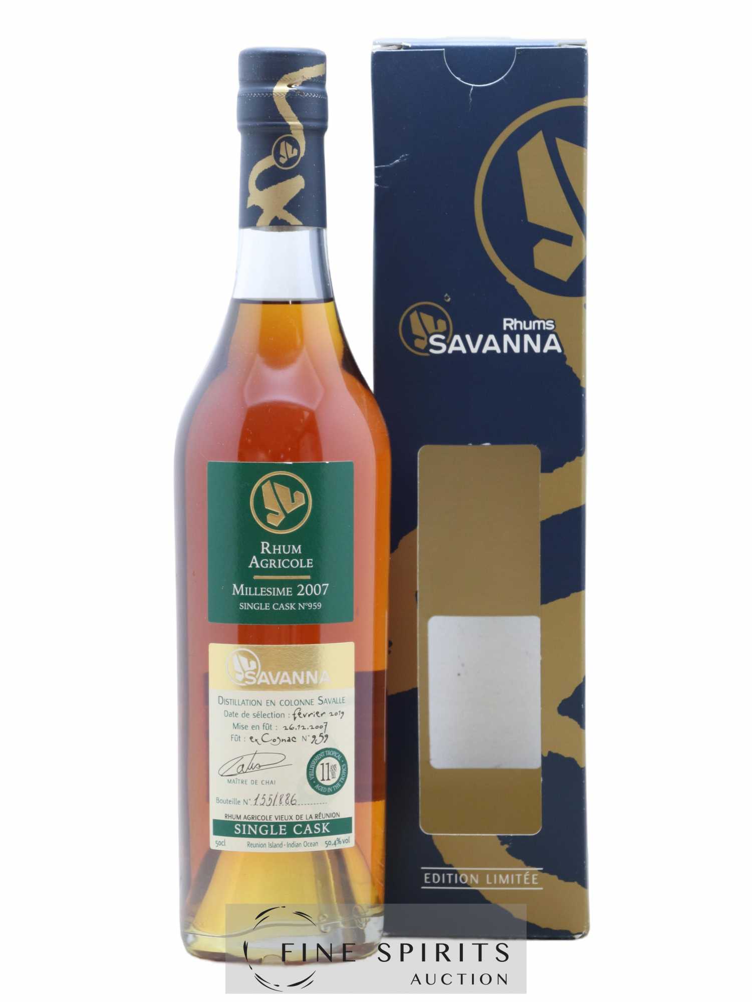 Savanna 11 years 2007 Of. Single Cask n°959 - One of 886 - bottled 2019