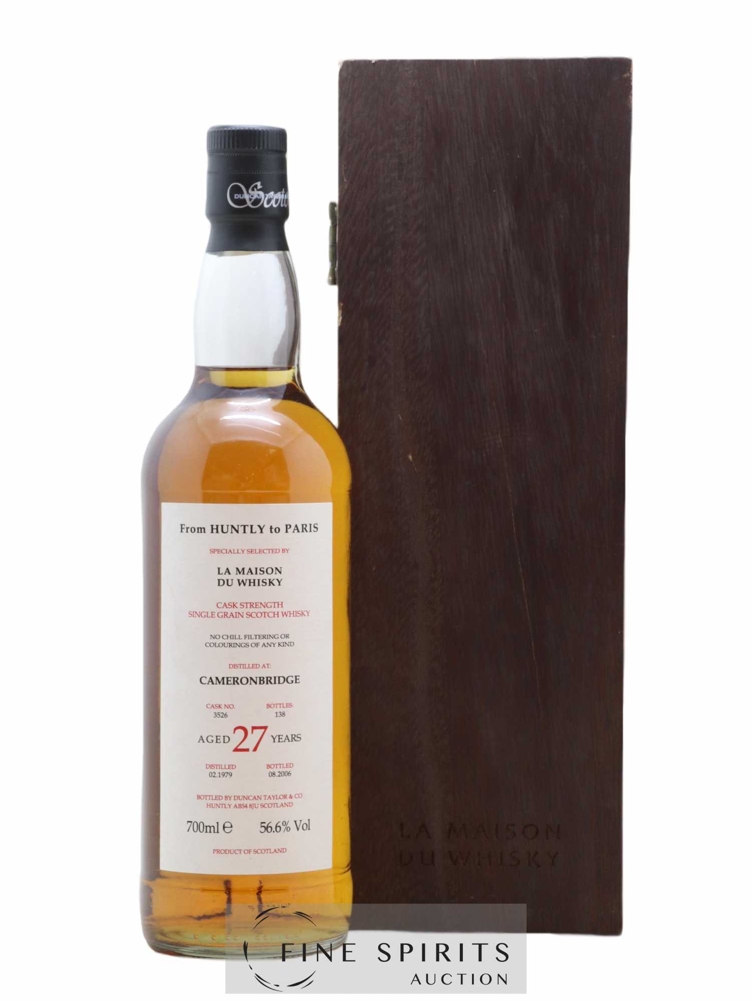 Cameronbridge 27 years 1979 Duncan Taylor From Huntly To Paris Cask n°3526 - One of 138 - bottled 2006 LMDW