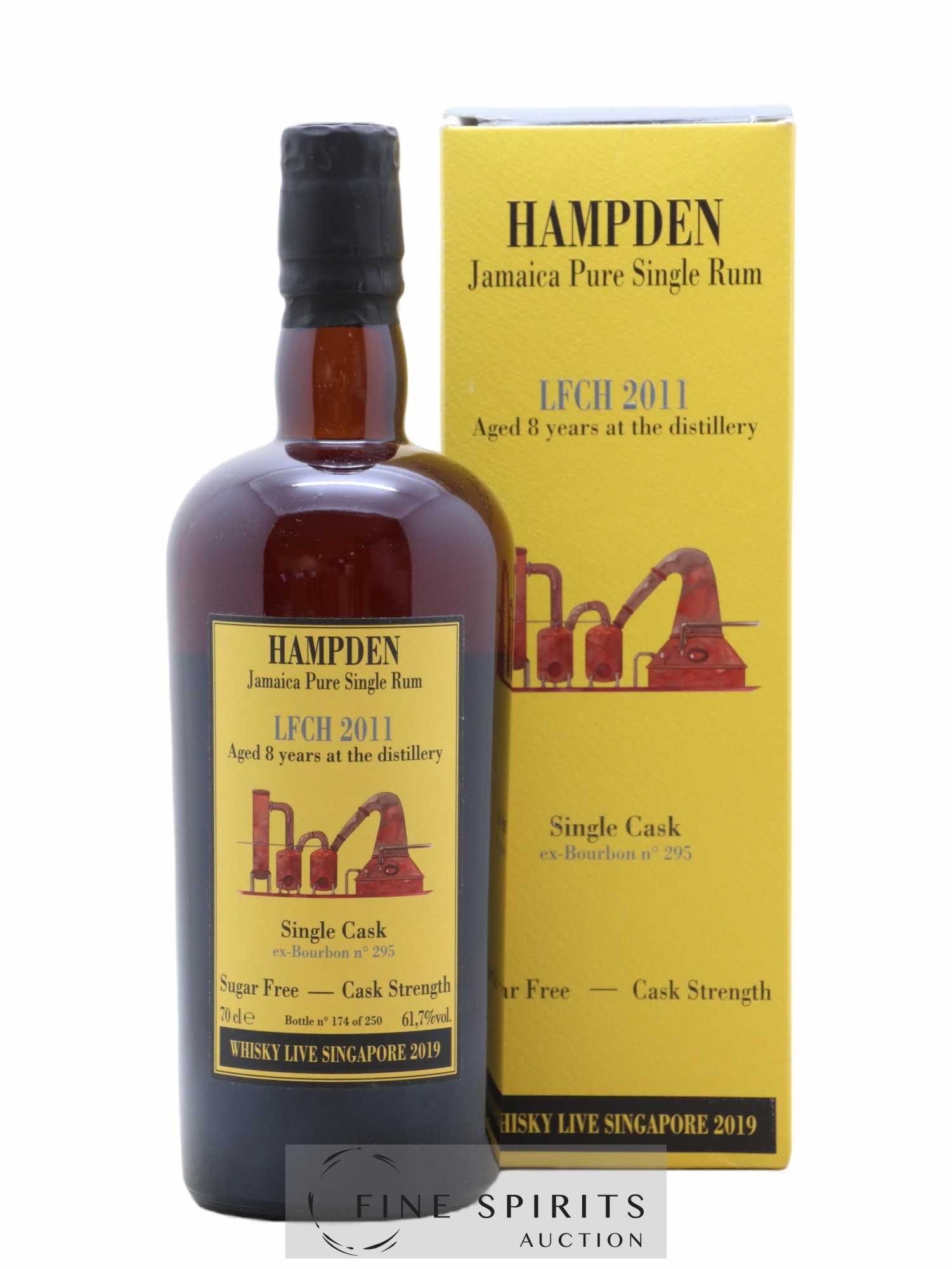 Hampden 8 years 2011 Of. LFCH Ex-Bourbon Cask n°295 - One of 250 Whisky Live Singapore 2019