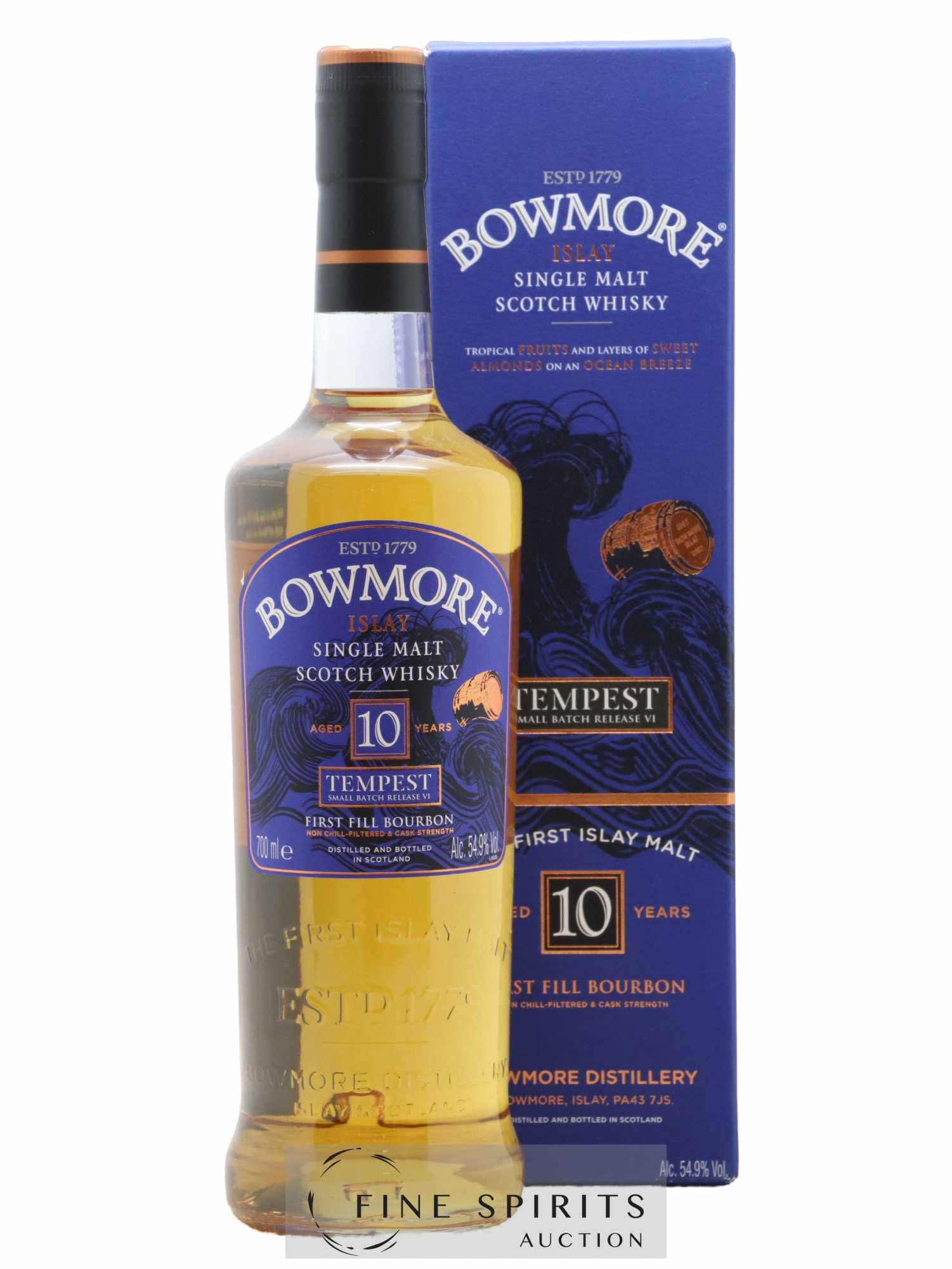 Bowmore 10 years Of. Tempest First Fill Bourbon Small Batch Release VI