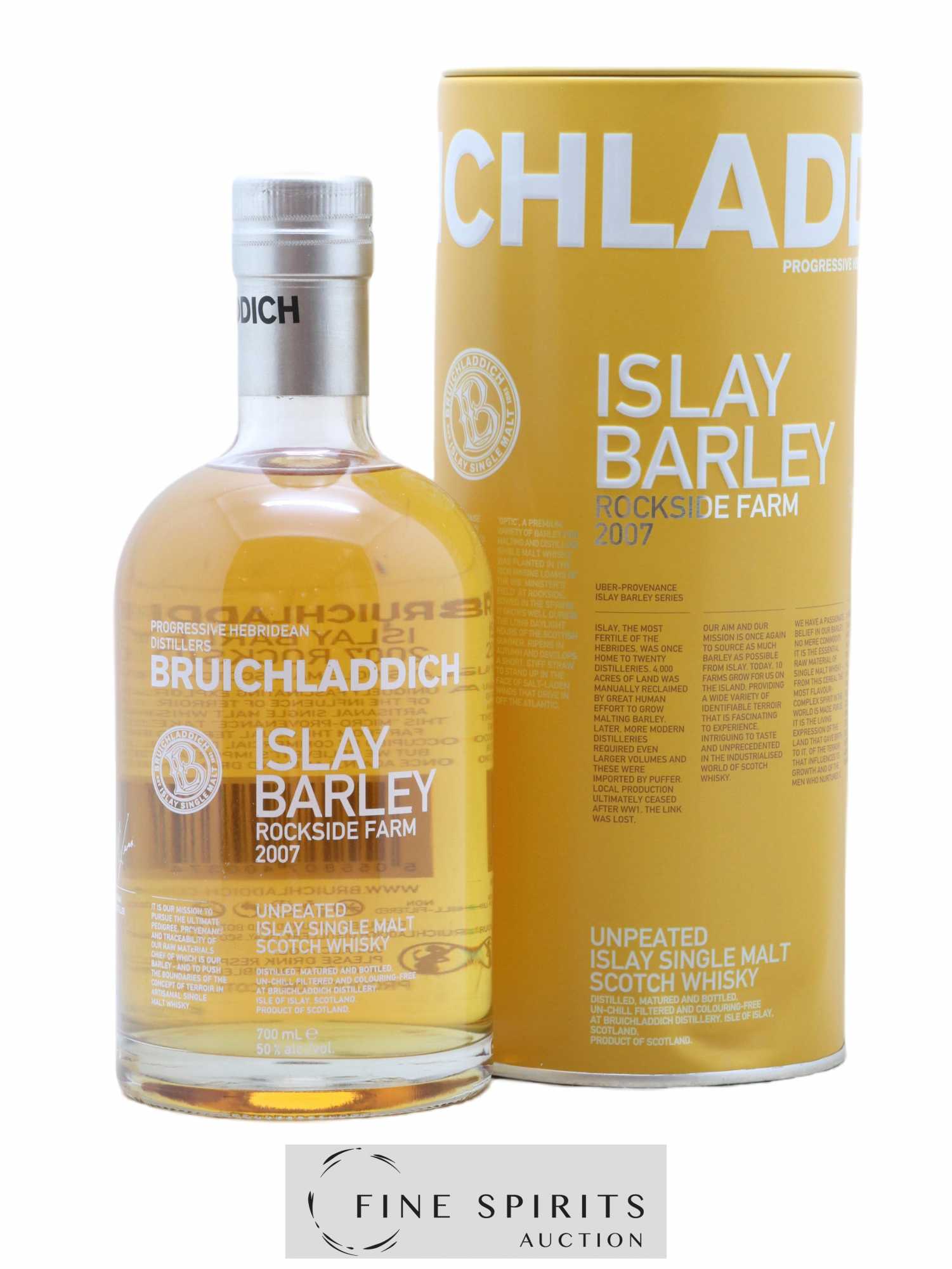 Bruichladdich 2007 Of. Islay Barley - Rockside Farm Unpeated