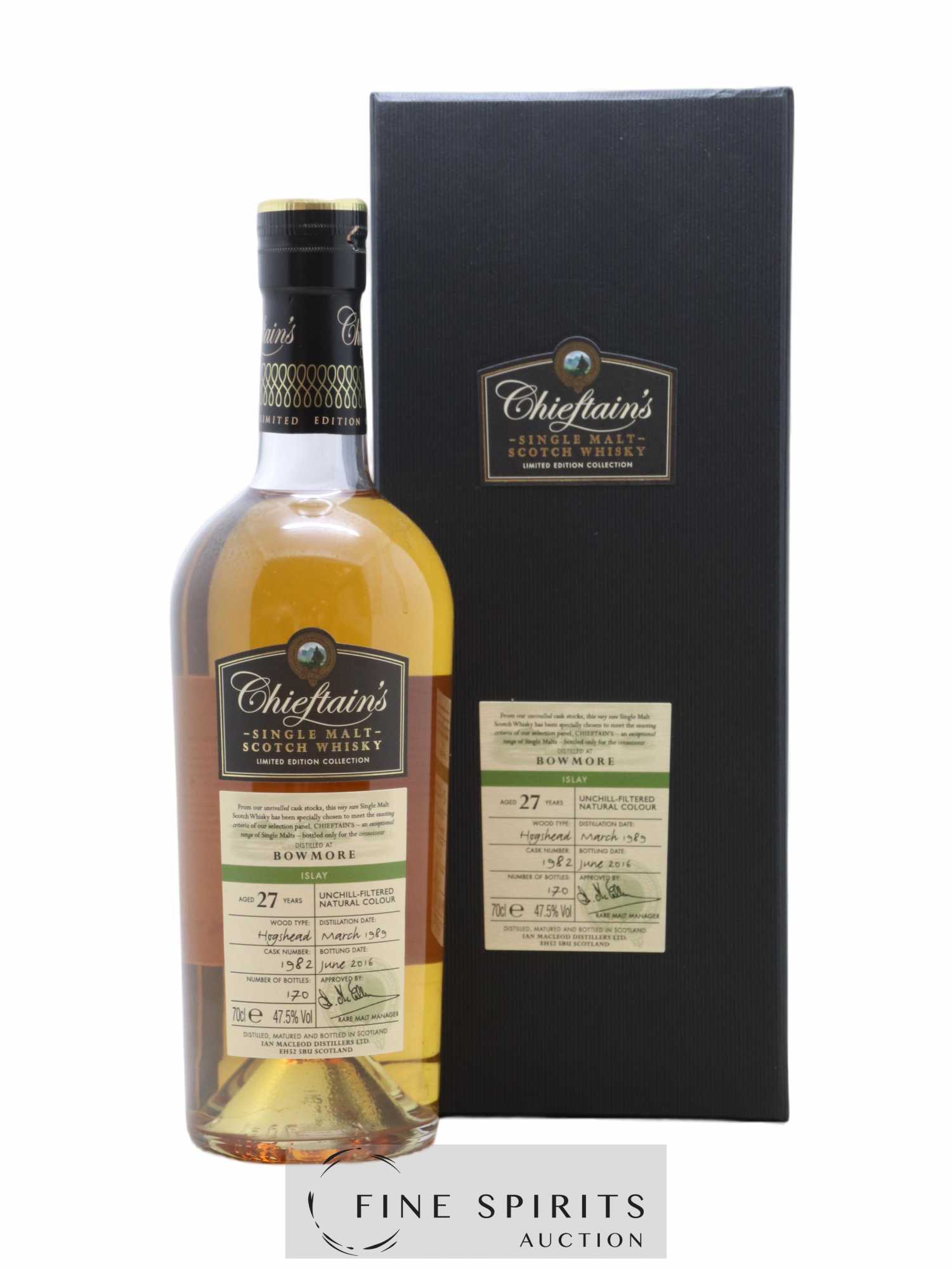 Bowmore 27 years 1989 Ian Macleod Chieftain's Cask n°1982 - One of 170 - bottled 2016 Limited Edition Collection