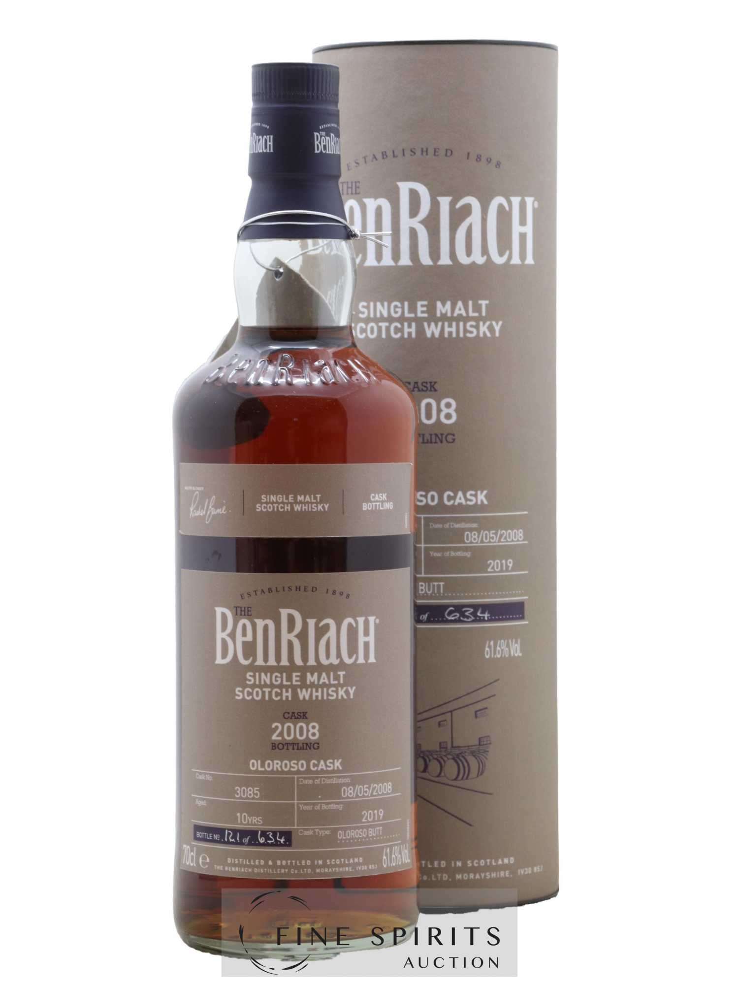 Benriach 10 years 2008 Of. Oloroso Cask n°3085 - One of 634 - bottled 2019