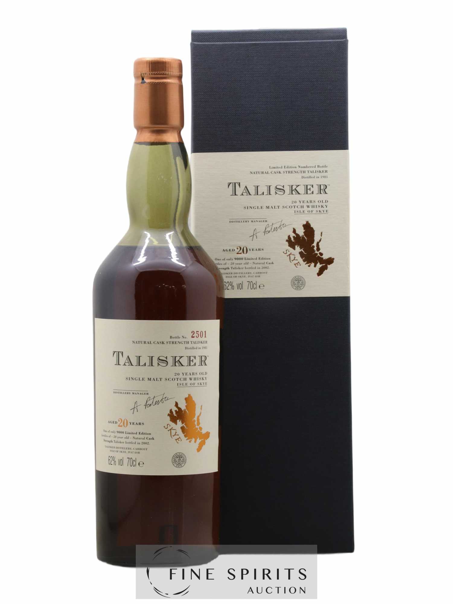 Talisker 20 years 1981 Of. Natural Cask Strength - One of 9000 - bottled 2002 Limited Edition