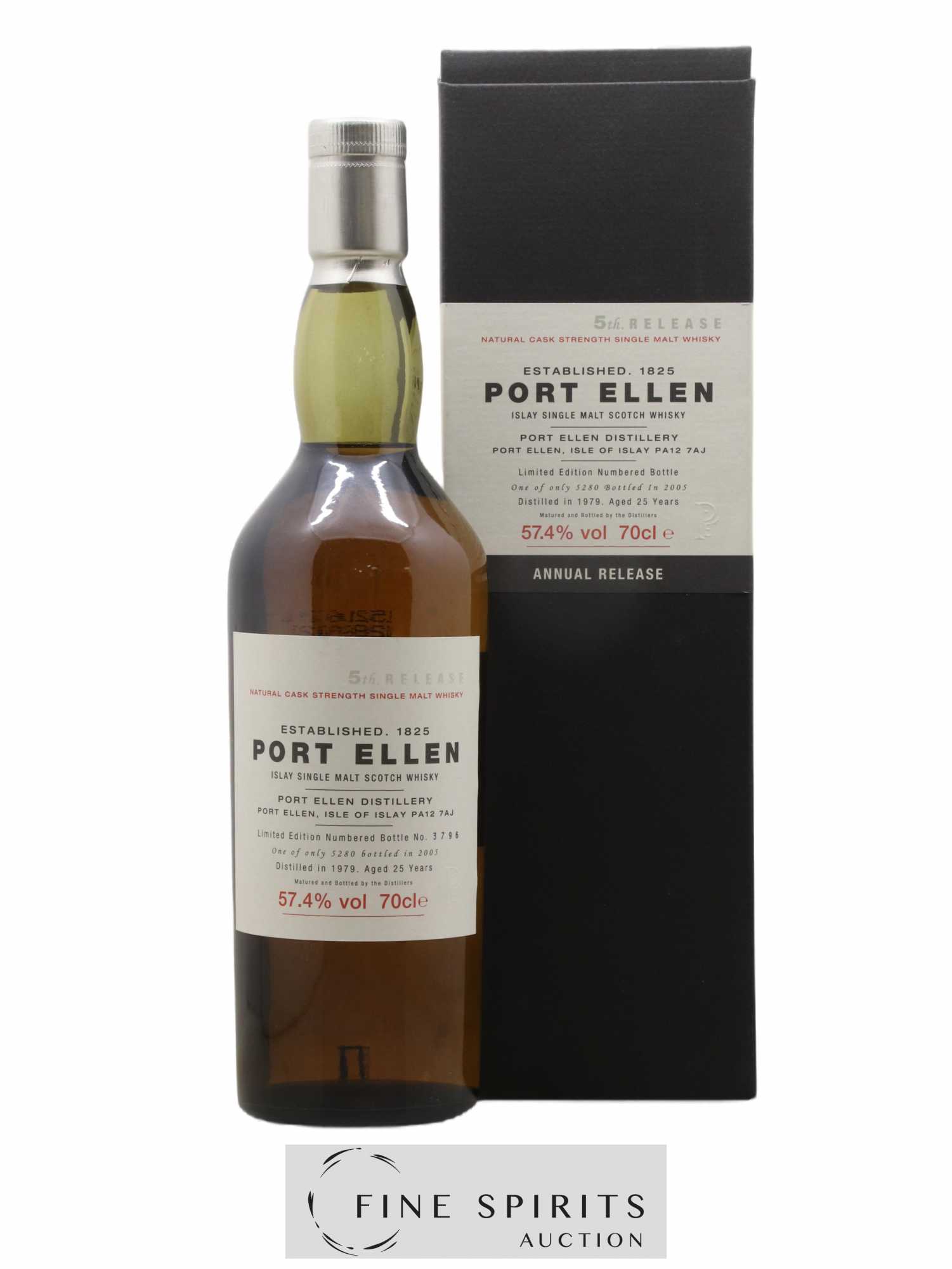 Port Ellen 25 years 1979 Of. 5th Release Natural Cask Strength - One of 5280 - bottled in 2005