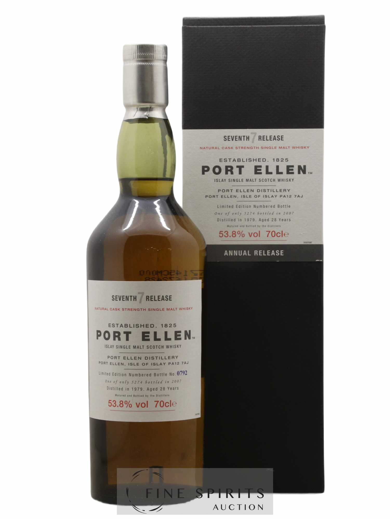 Port Ellen 28 years 1979 Of. 7th Release Natural Cask Strength - One of 5274 - bottled 2007 Limited Edition