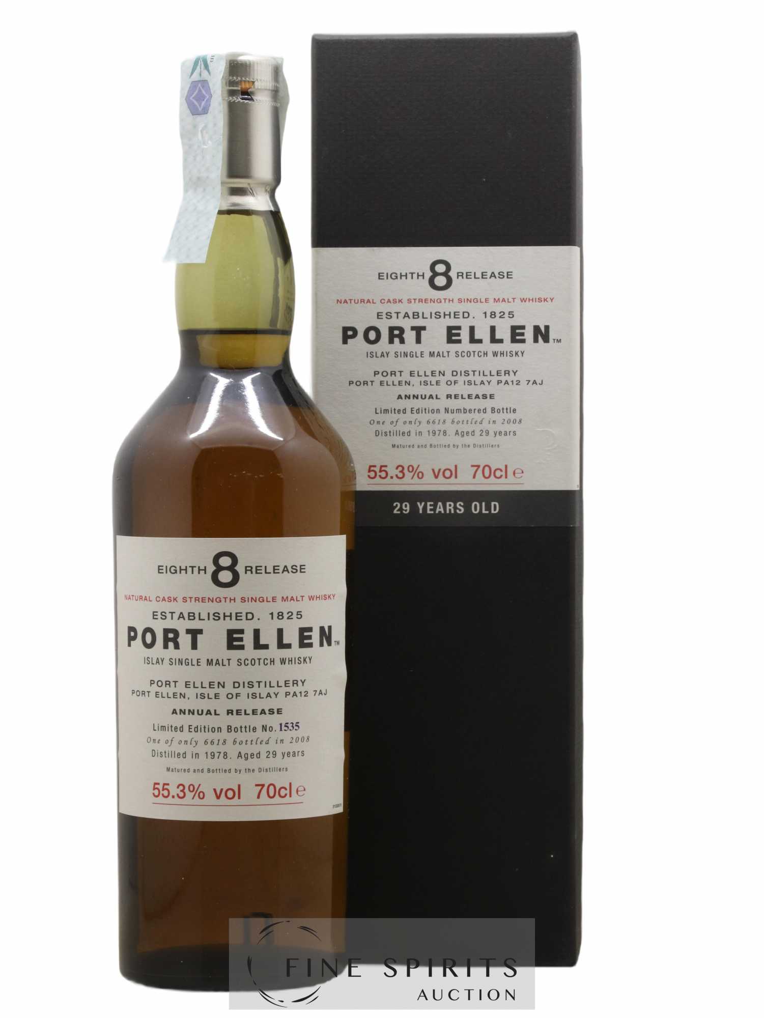 Port Ellen 29 years 1978 Of. 8th Release Natural Cask Strength - One of 6618 - bottled 2008 Limited Edition