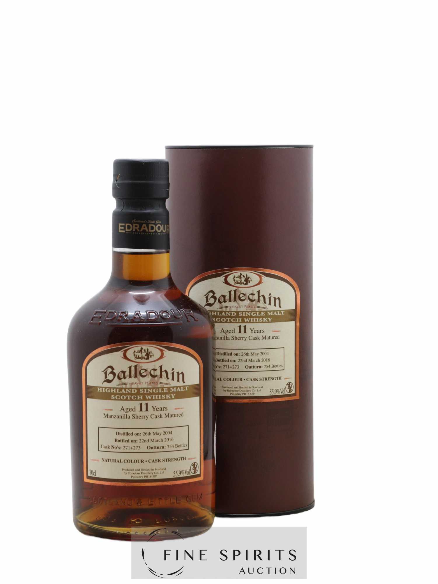 Ballechin 11 years 2004 Of. Manzanilla Sherry Cask n°271-273 - One of 754 - bottled 2016