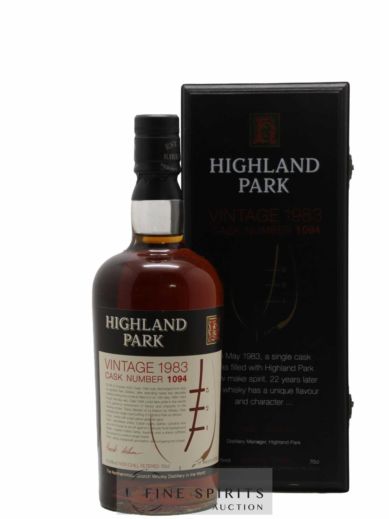 Highland Park 1983 Of. Cask n°1094 - One of 588 - bottled 2002