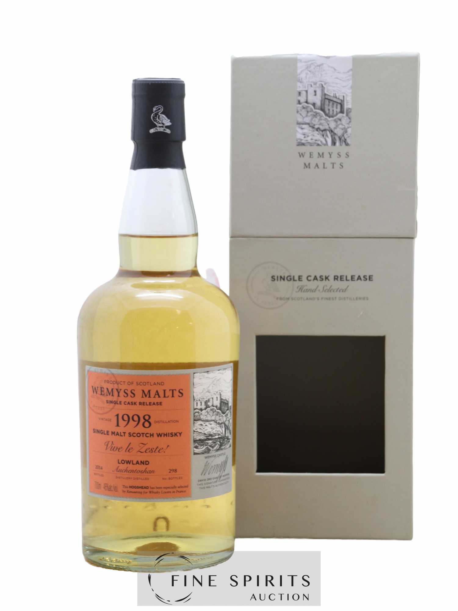 Auchentoshan 1998 Wemyss Malts Vive le Zeste One of 298 - bottled 2014 Single Cask Release