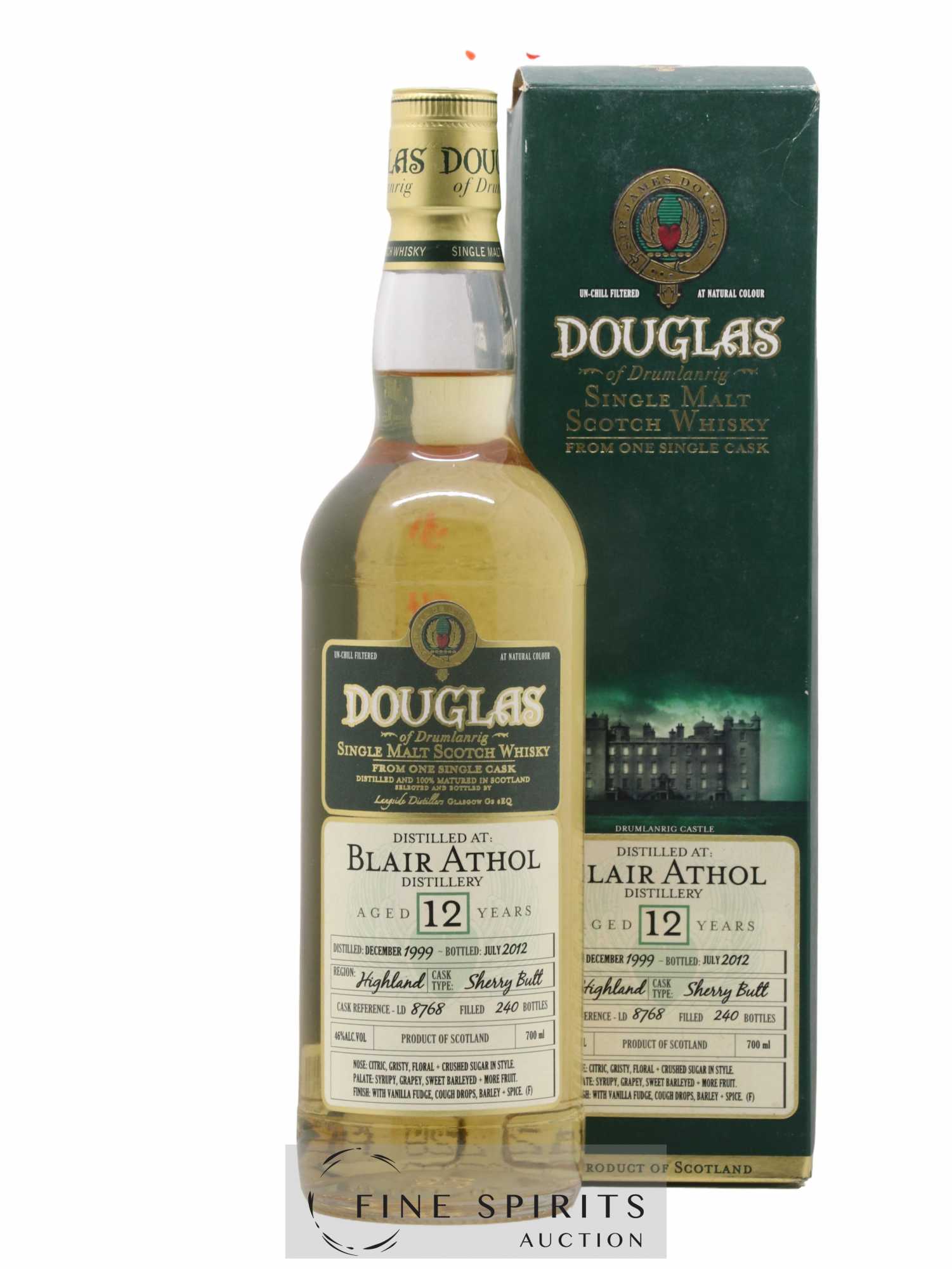 Blair Athol 12 years 1999 Douglas of Drumlanrig Cask n°8768 - One of 240 - bottled 2012