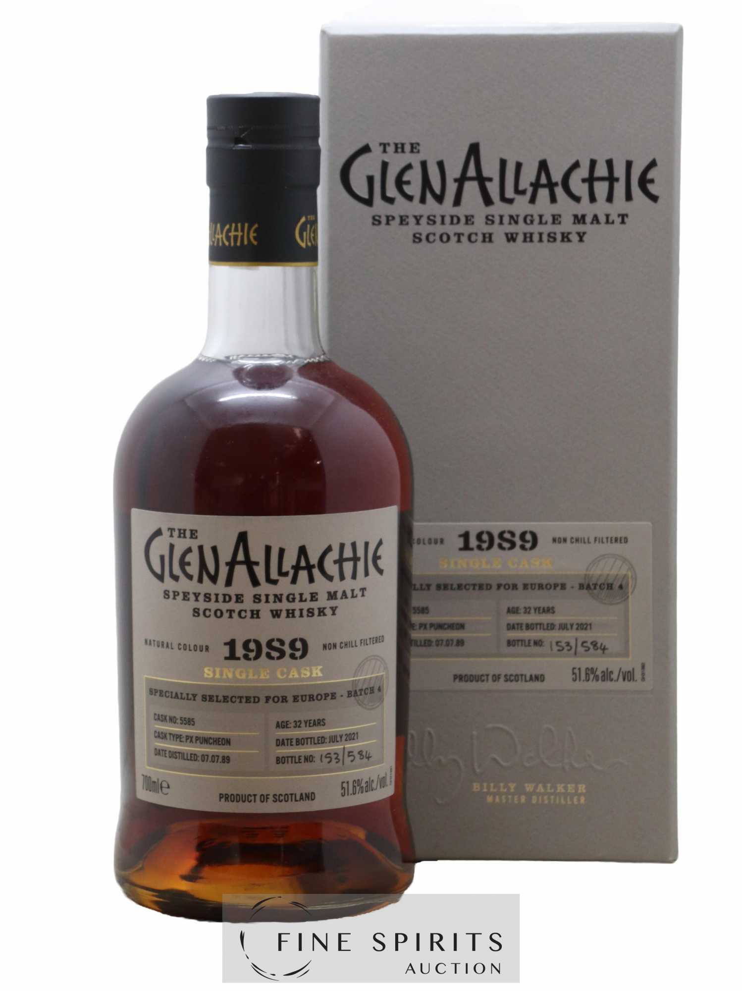 Glenallachie 32 years 1989 Of. Single Cask n°5585 - Batch 4 - bottled 2021 Selected for Europe