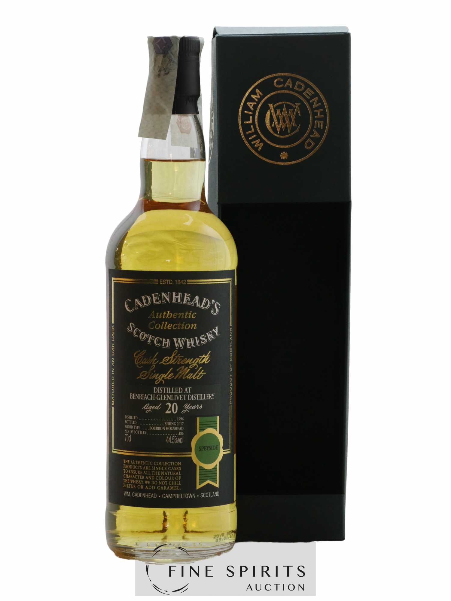 Benriach 20 years 1996 Cadenhead's Bourbon Hogshead - One of 186 - bottled 2017 Authentic Collection