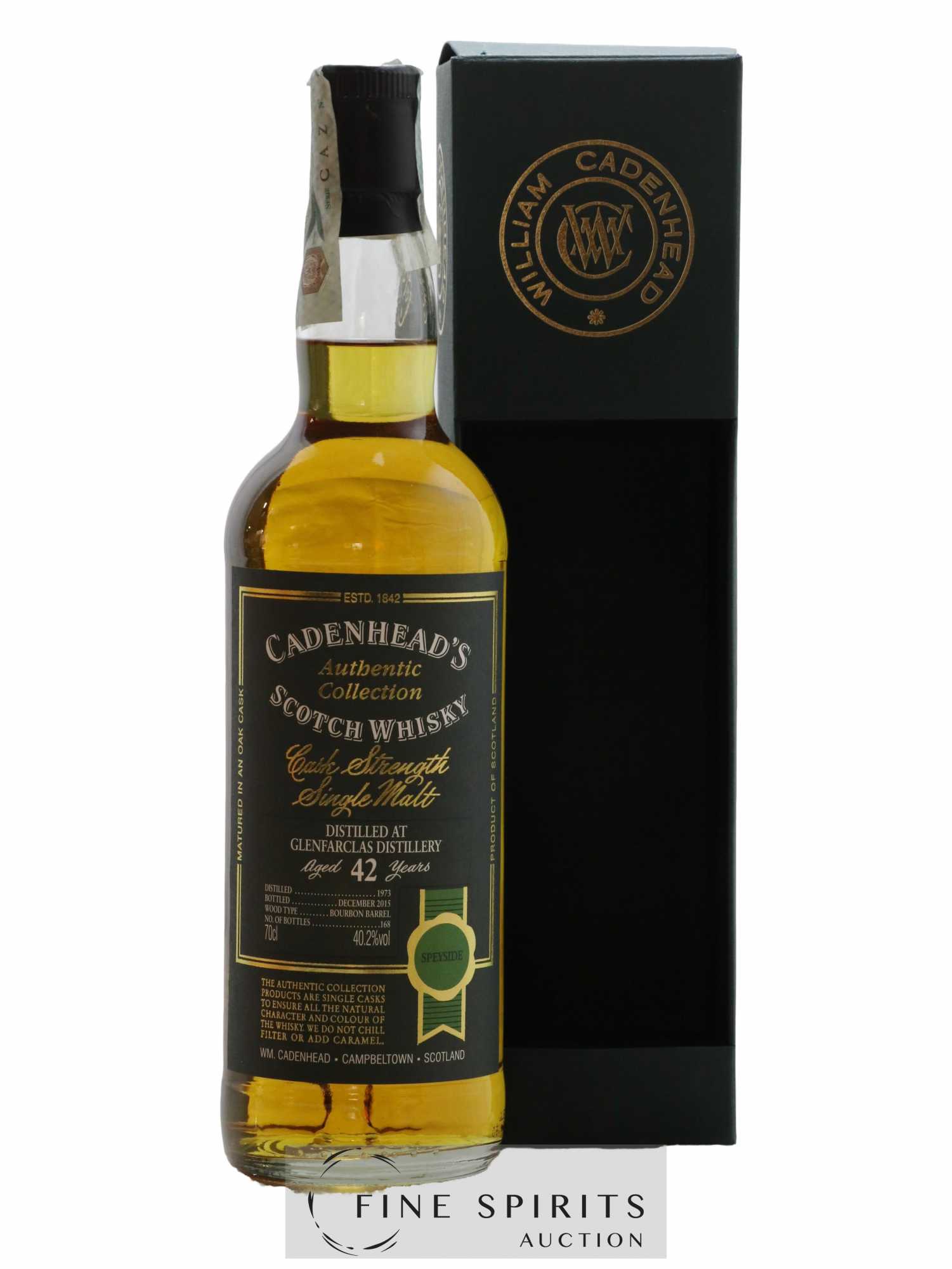 Glenfarclas 42 years 1973 Cadenhead's Bourbon Hogshead - One of 168 - bottled 2015 Authentic Collection