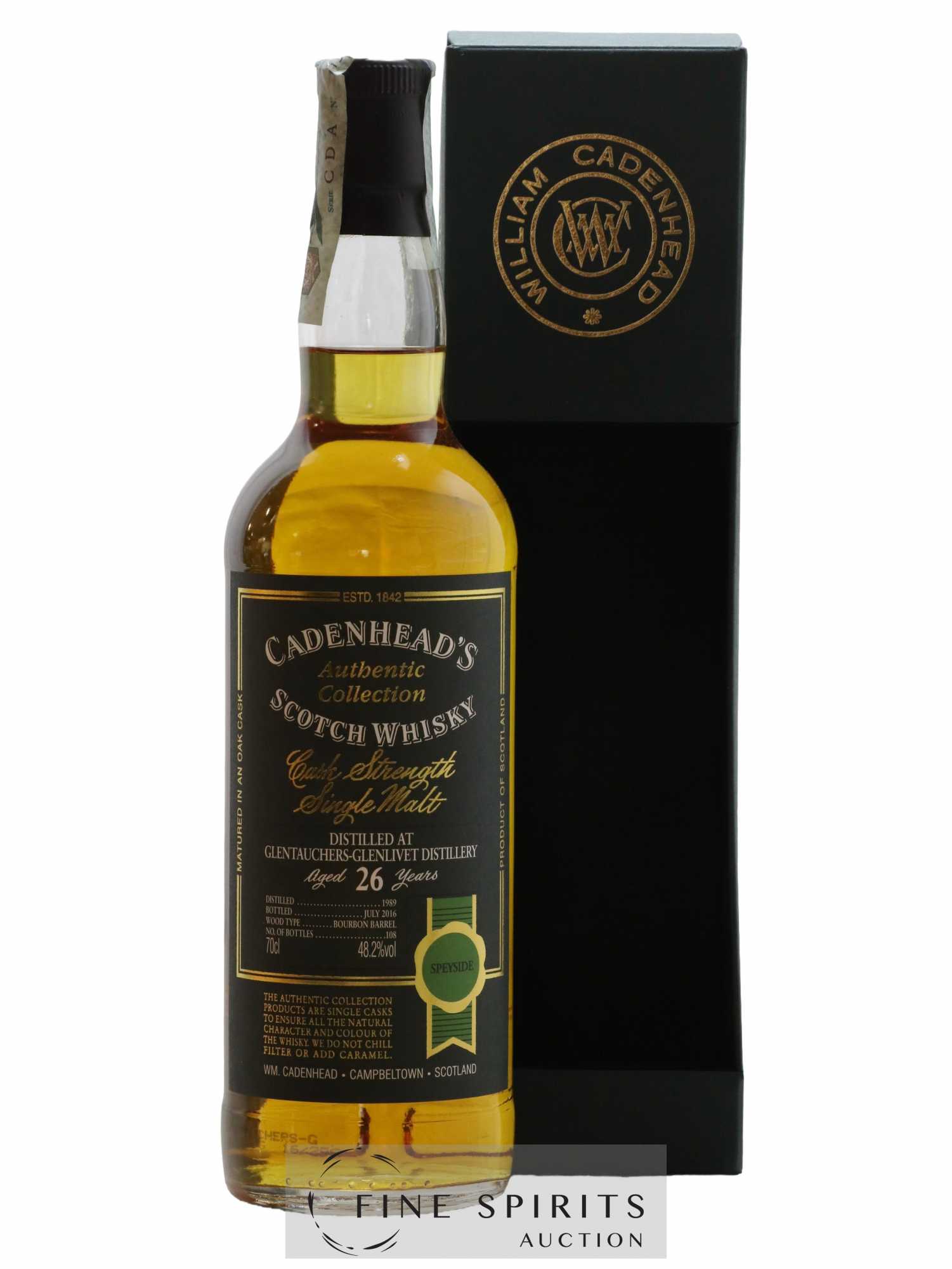 Glentauchers 26 years 1989 Cadenhead's Bourbon Barrel - One of 108 - bottled 2016 Authentic Collection