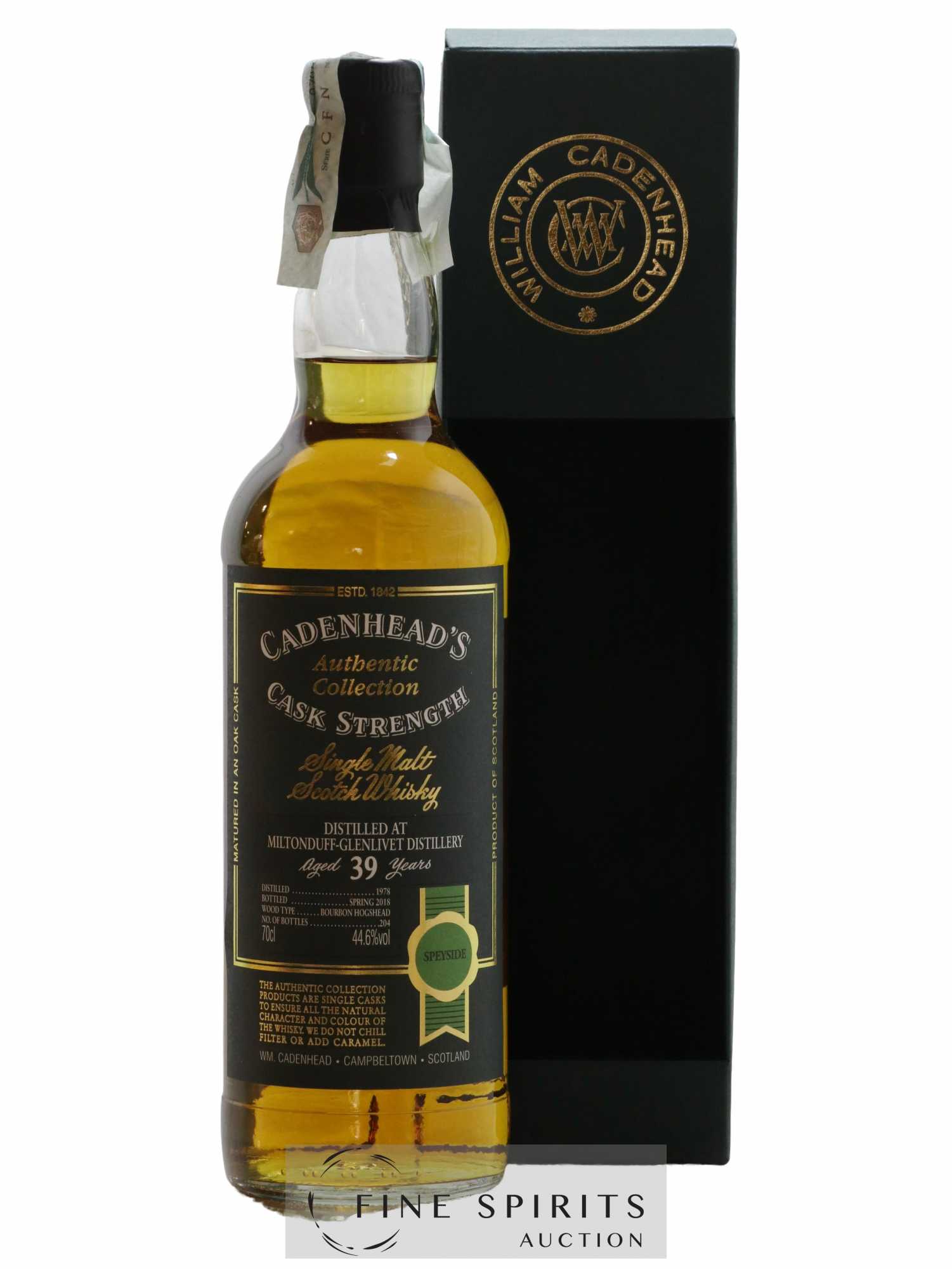 Miltonduff 39 years 1978 Cadenhead's Bourbon Hogshead - One of 204 - bottled 2018 Authentic Collection