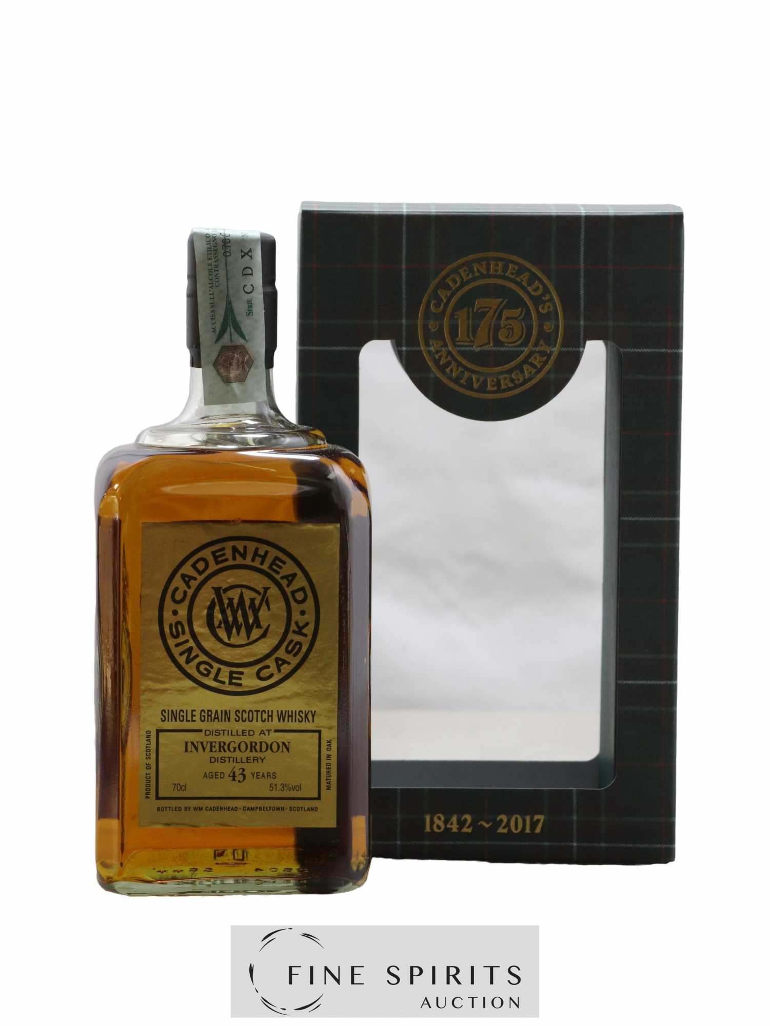 Invergordon 43 years 1973 Cadenhead's Bourbon Barrel - One of 222 - bottled 2017 Single Cask