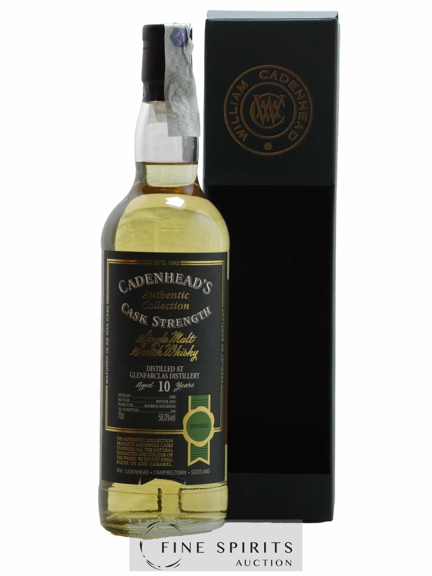 Glenfarclas 10 years 2008 Cadenhead's Bourbon Hogshead - One of 264 - bottled 2018 Authentic Collection