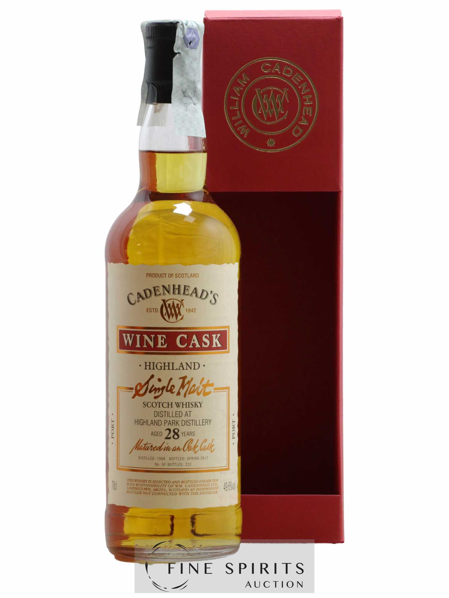 Highland Park 28 years 1988 Cadenhead's Wine Cask - Port One of 222 - bottled 2017