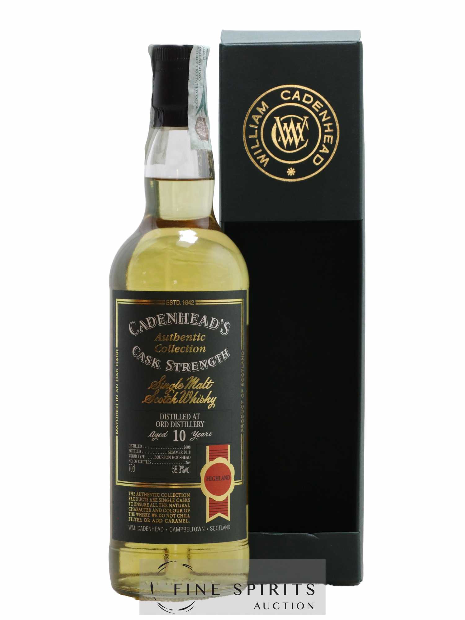 Ord 10 years 2008 Cadenhead's Bourbon Hogshead - One of 264 - bottled 2018 Authentic Collection