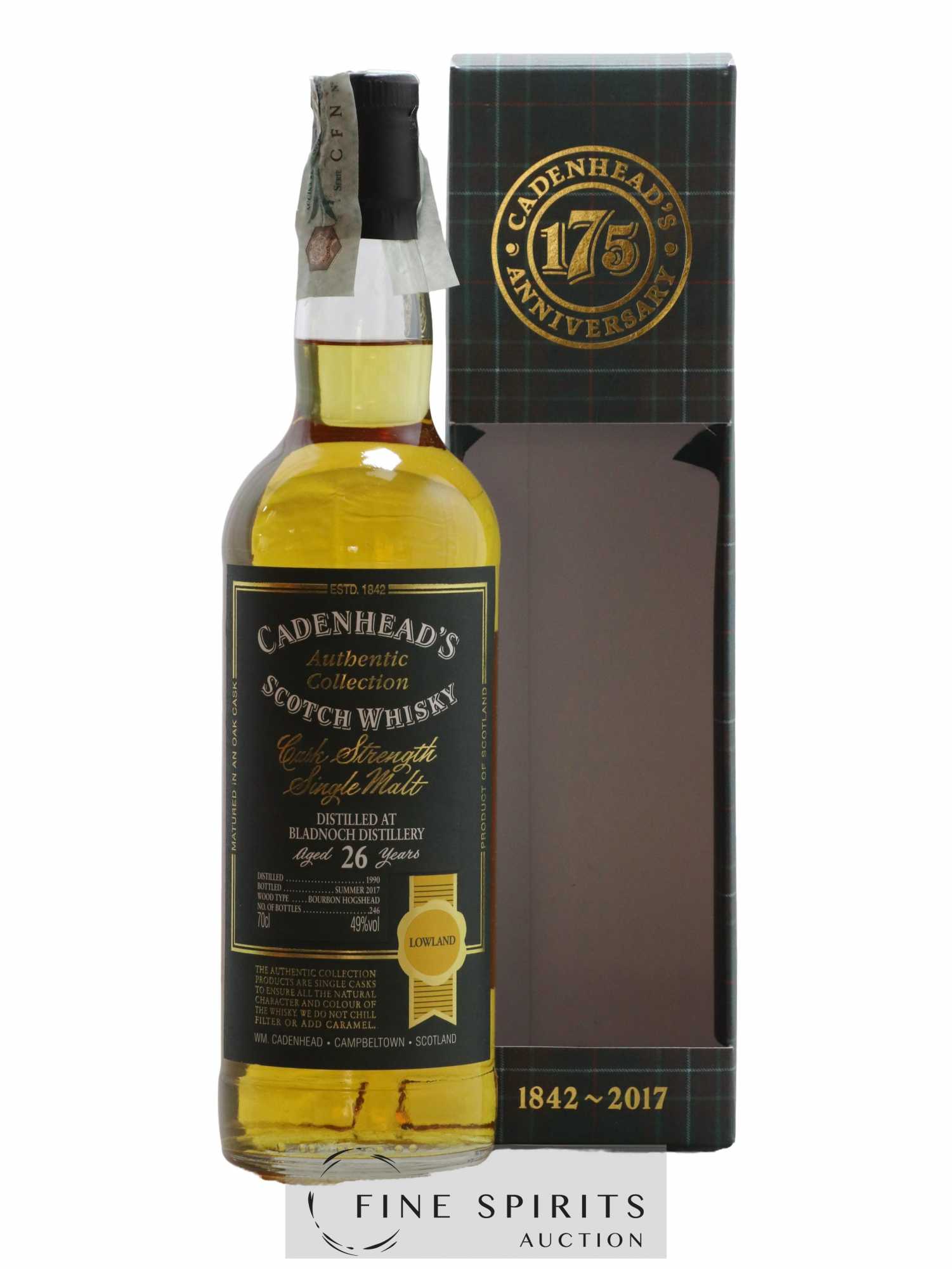 Bladnoch 26 years 1990 Cadenhead's Bourbon Hogshead - One of 246 - bottled 2017 Authentic Collection