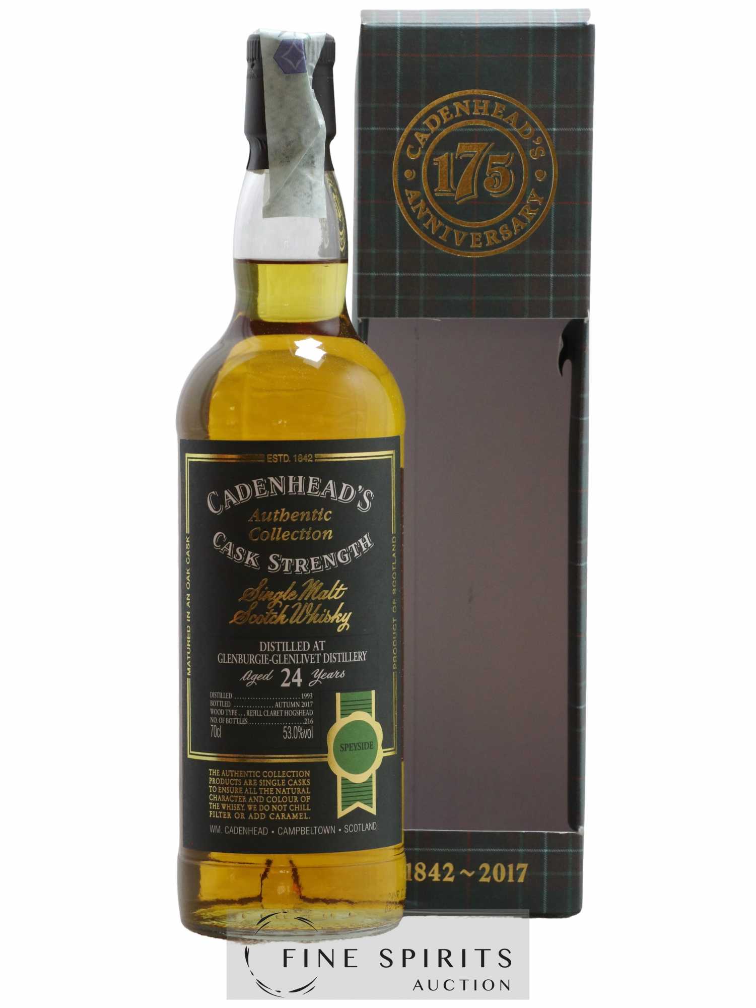 Glenburgie 24 years 1993 Cadenhead's Refill Claret Hogshead - One of 216 - bottled 2017 Authentic Collecti