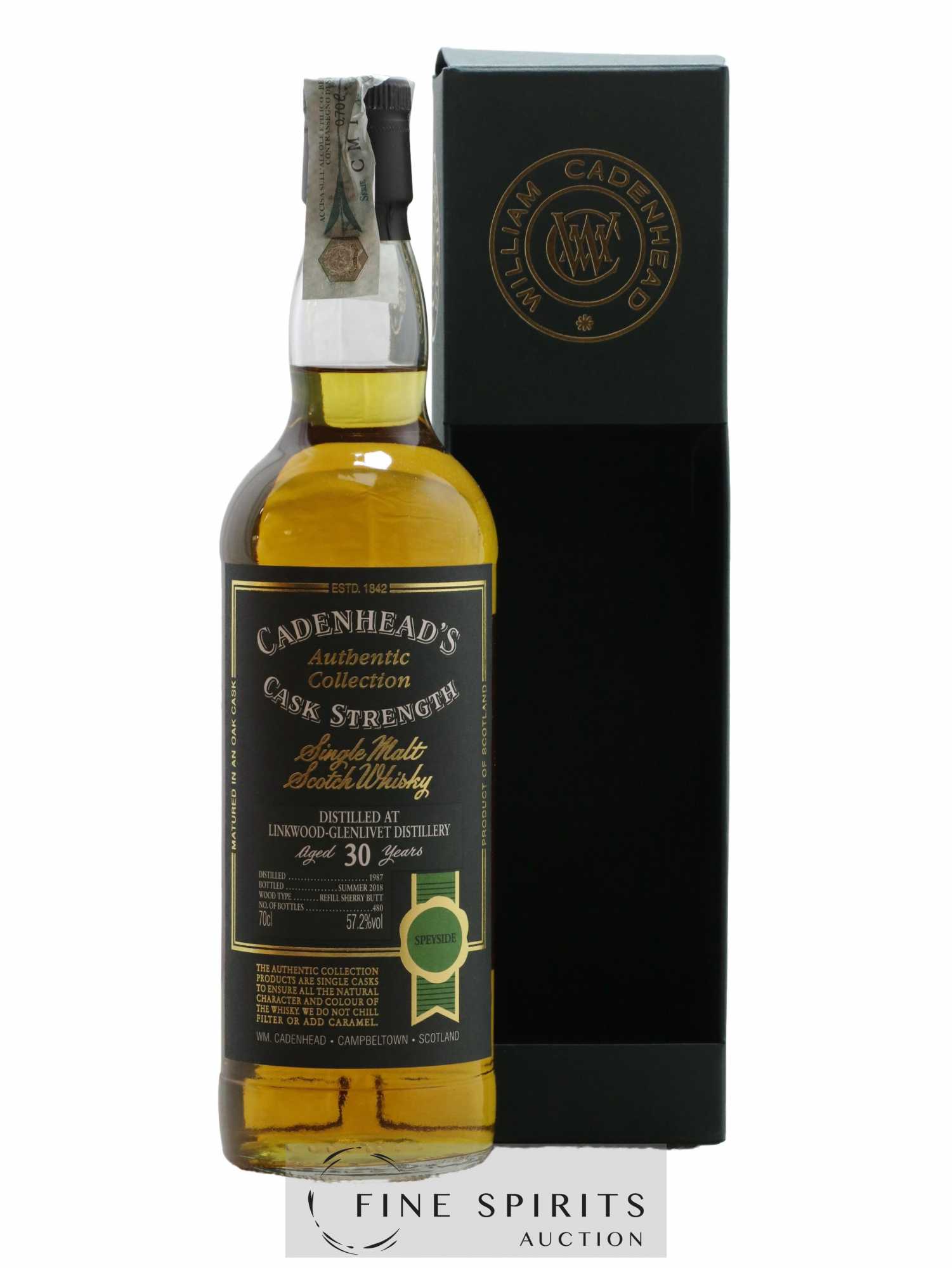 Linkwood 30 years 1987 Cadenhead's Refill Sherry Butt - One of 480 - bottled 2018 Authentic Collection