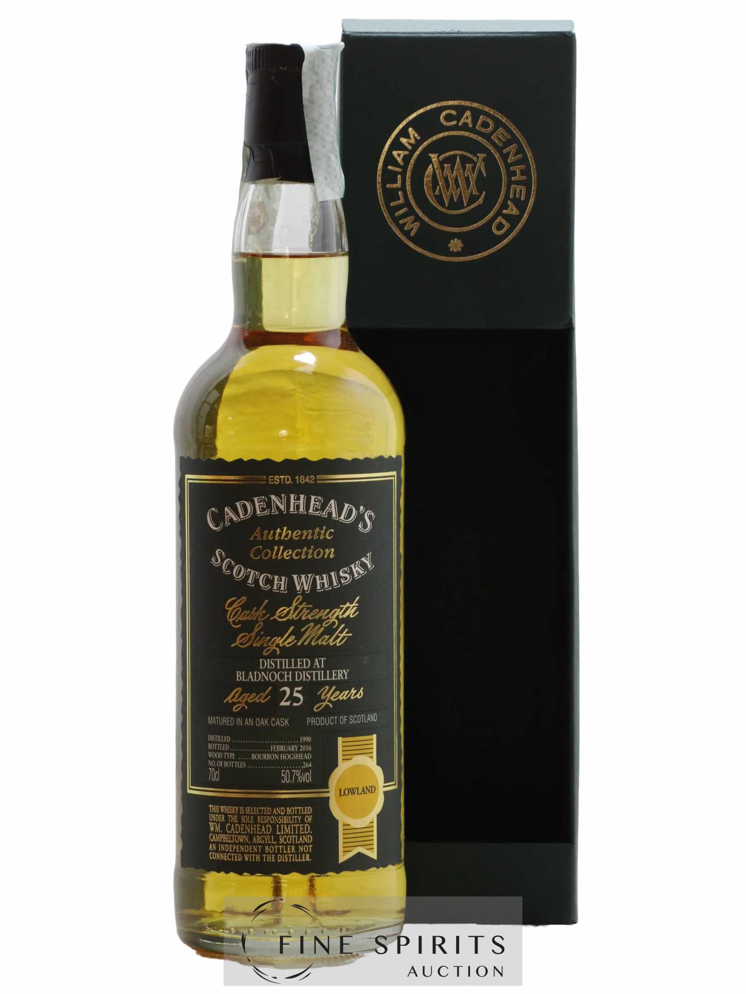 Bladnoch 25 years 1990 Cadenhead's Bourbon Hogshead - One of 264 - bottled 2016 Authentic Collection