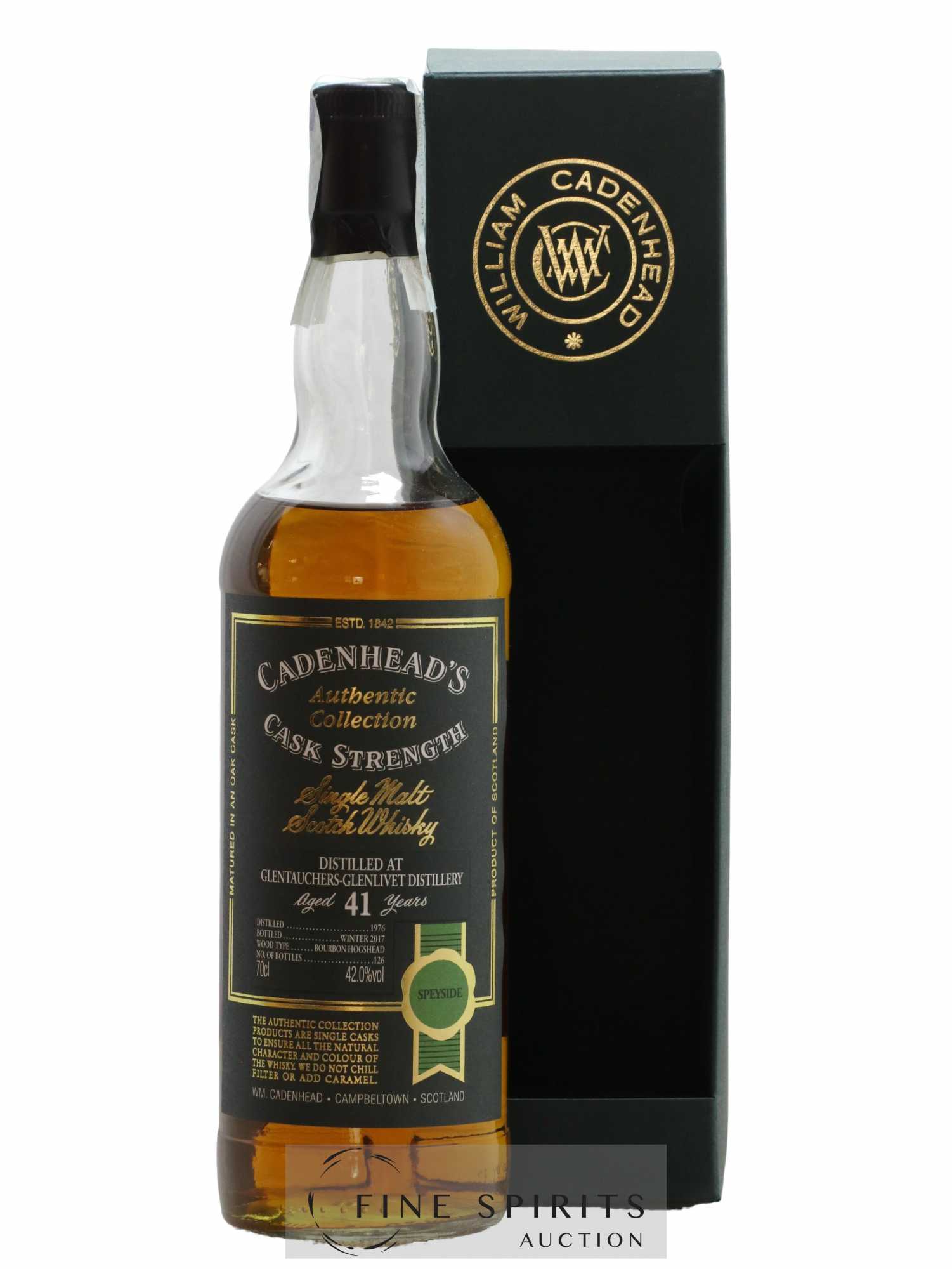 Glentauchers 41 years 1976 Cadenhead's Bourbon Hogshead - One of 126 - bottled 2017 Authentic Collection