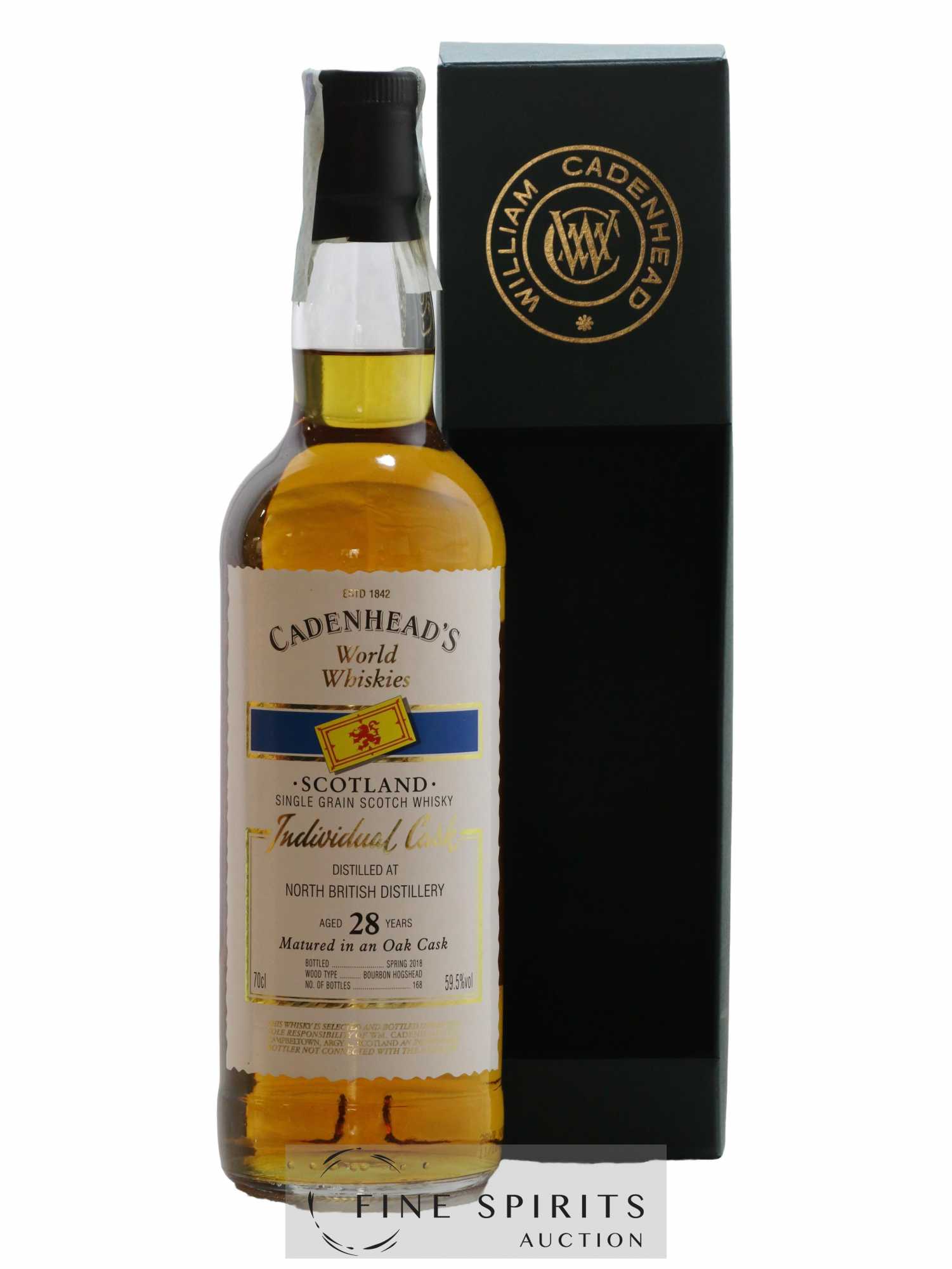 North British 28 years Cadenhead's Bourbon Hogshead - One of 168 - bottled 2018 World Whiskies