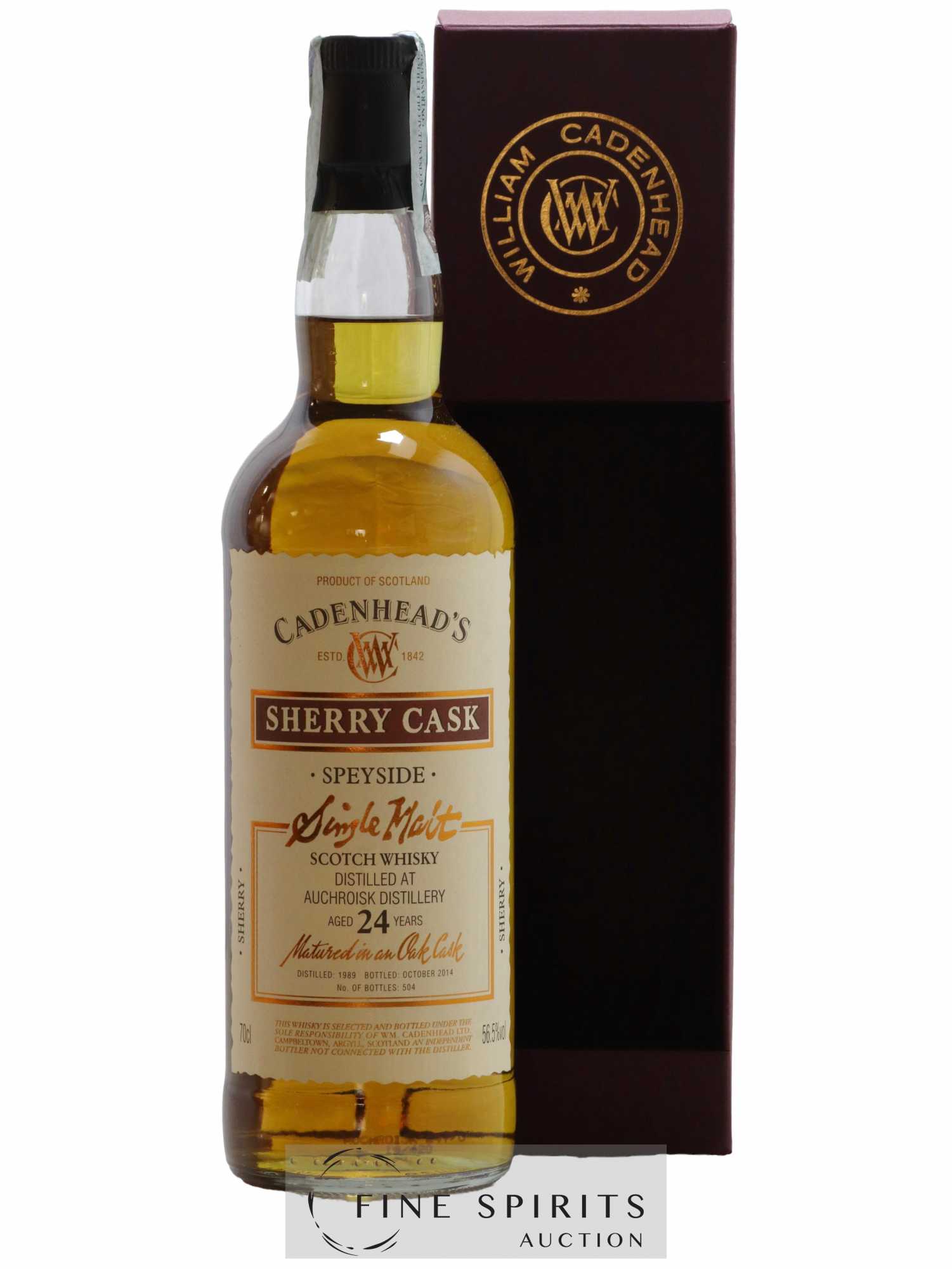 Auchroisk 24 years 1989 Cadenhead's Sherry Cask One of 504 - bottled 2014