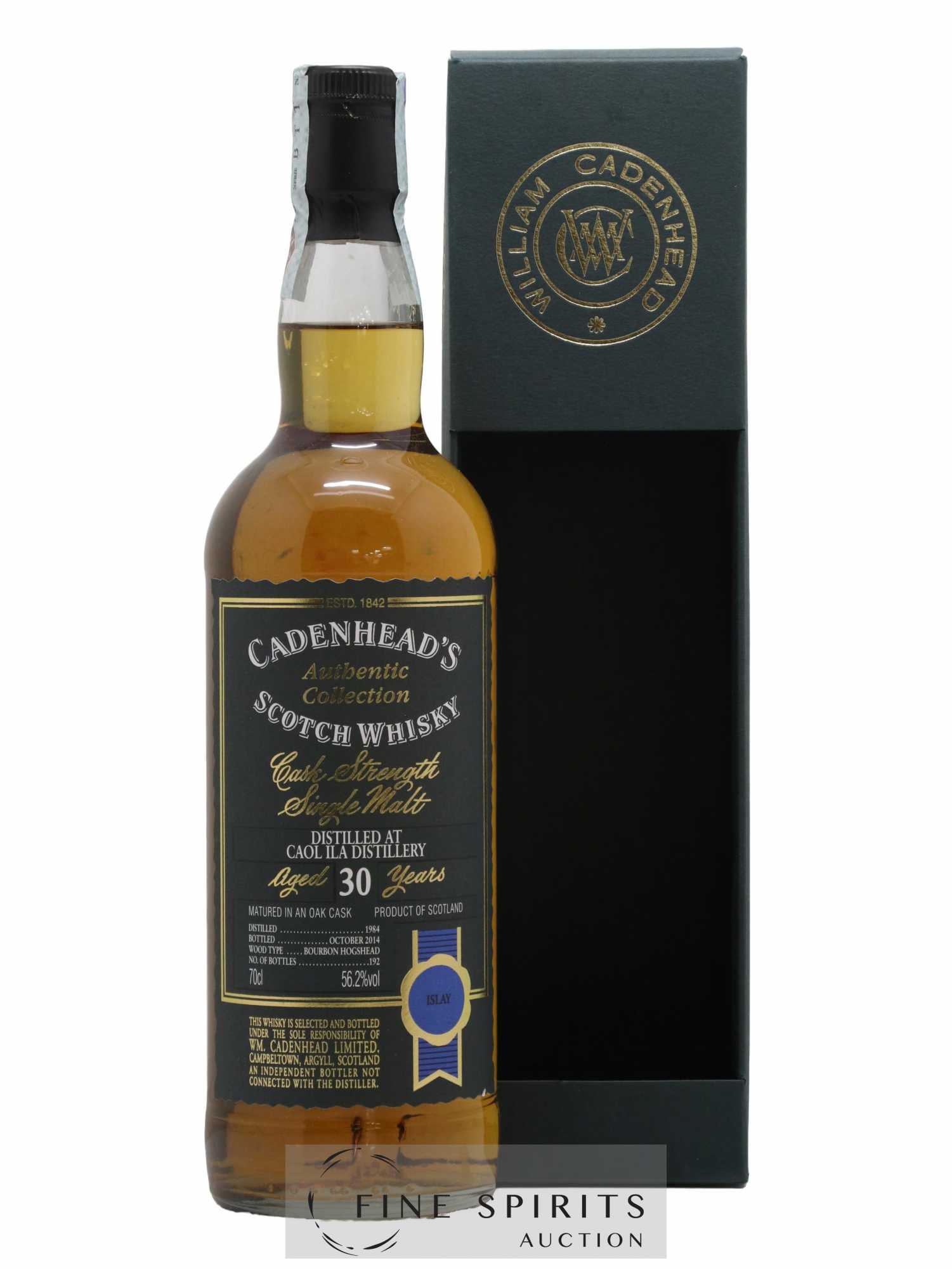 Caol Ila 30 years 1984 Cadenhead's Bourbon Hogshead - One of 192 - bottled 2014 Authentic Collection