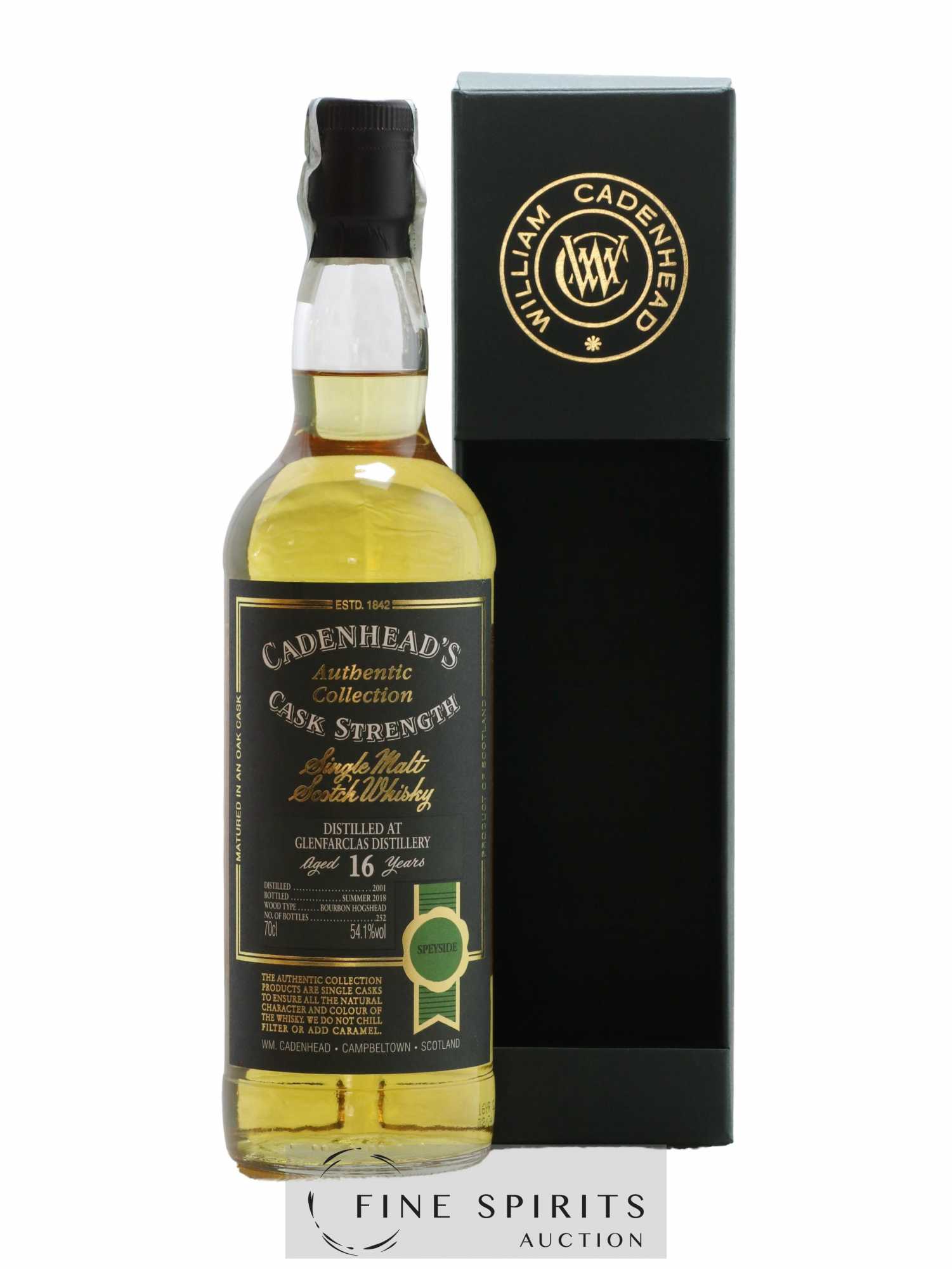 Glenfarclas 16 years 2001 Cadenhead's Bourbon Hogshead - One of 252 - bottled 2018 Authentic Collection