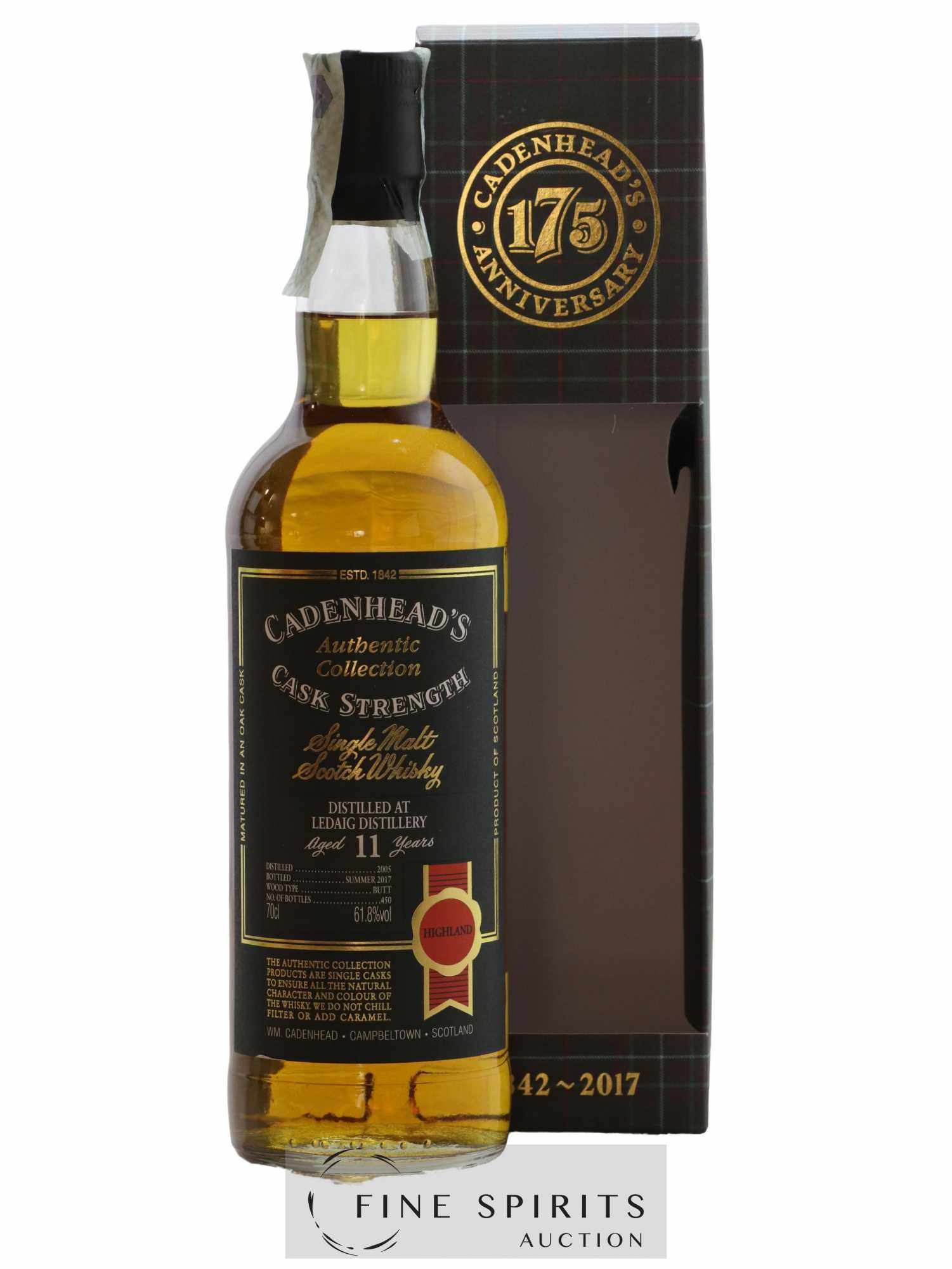 Ledaig 11 years 2005 Cadenhead's Butt - One of 450 - bottled 2017 Authentic Collection