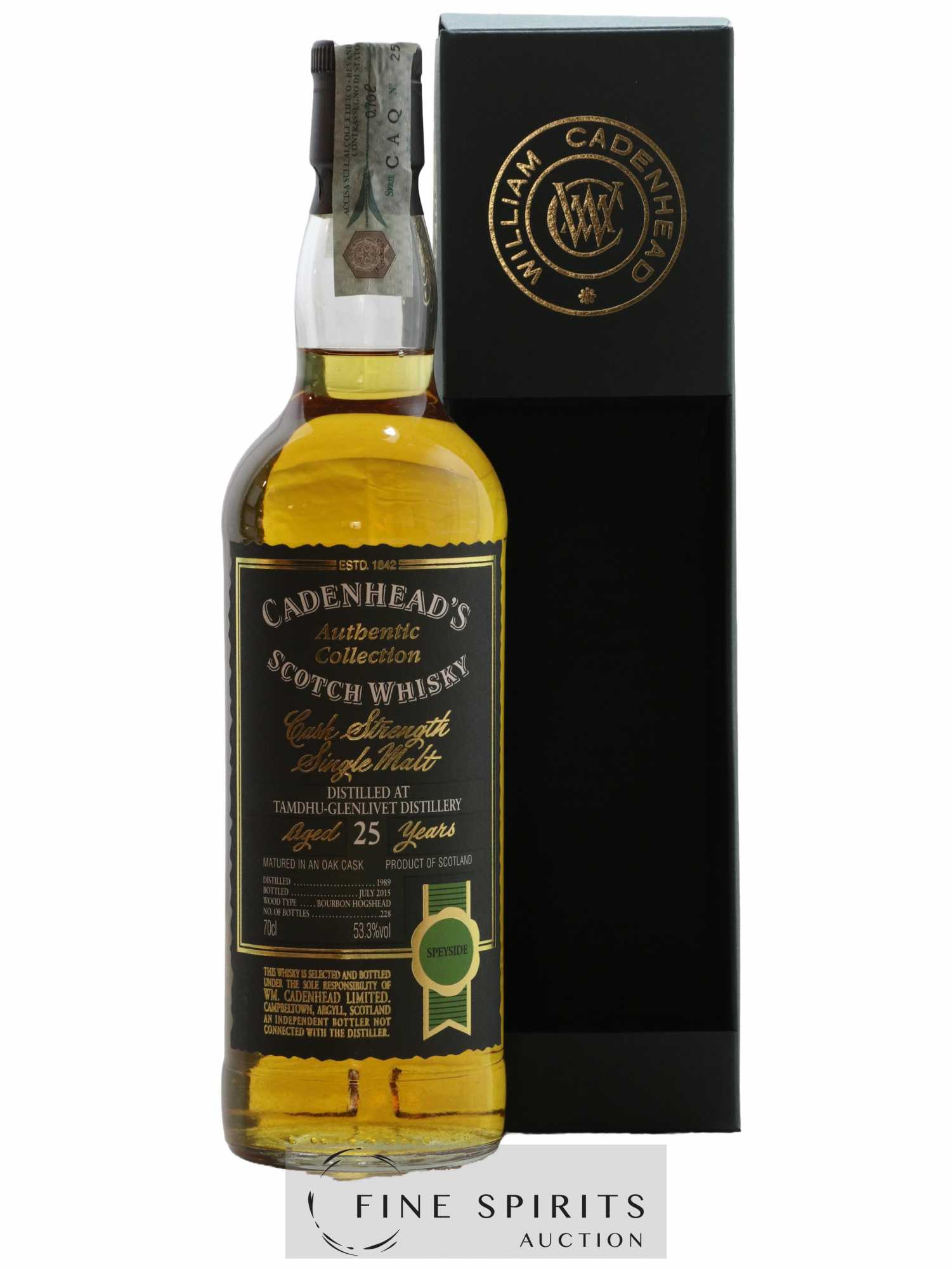 Tamdhu 25 years 1989 Cadenhead's Bourbon Hogshead - One of 228 - bottled 2015 Authentic Collection