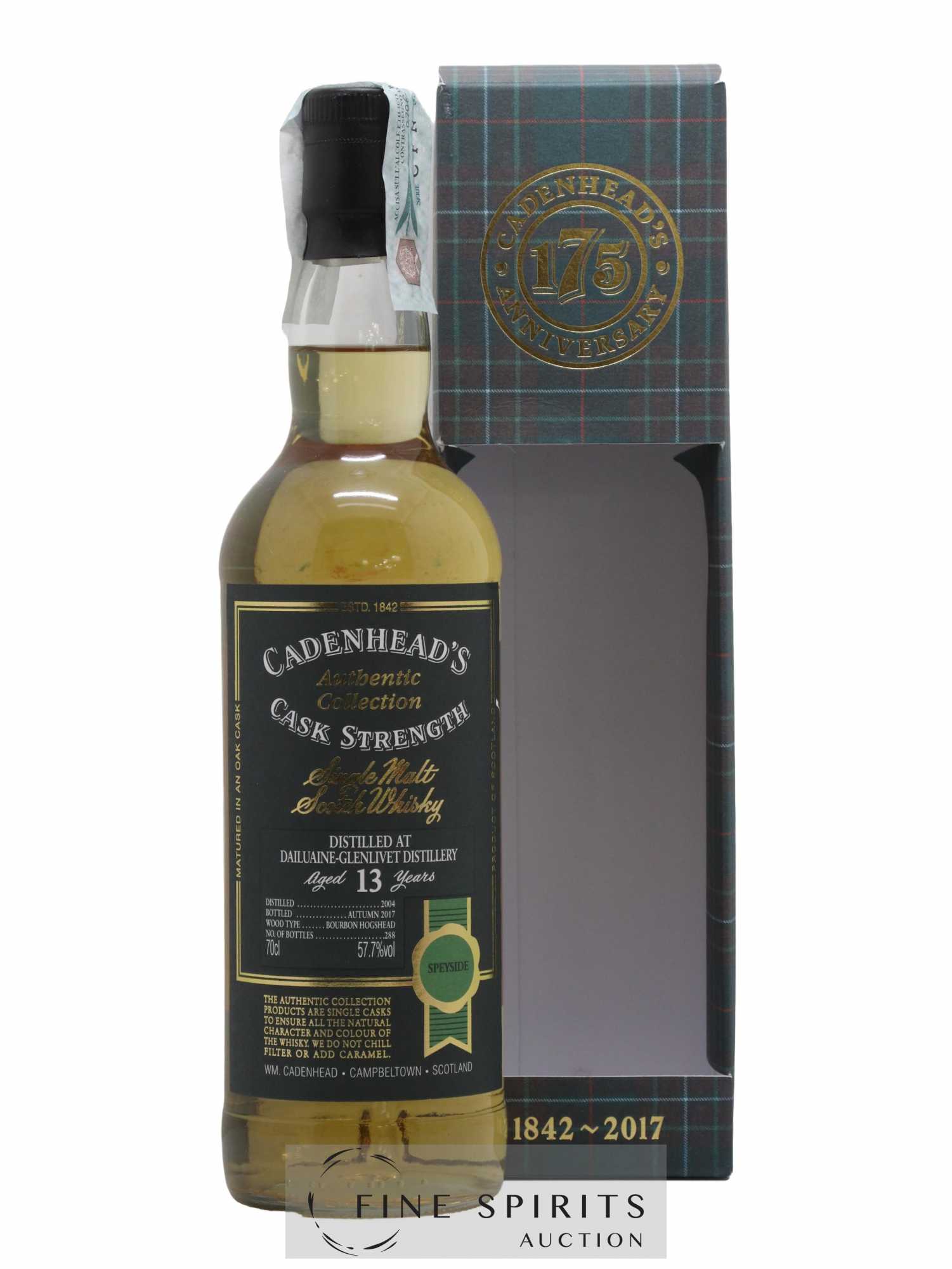 Dailuaine 13 years 2004 Cadenhead's Bourbon Hogshead - One of 288 - bottled 2017 Authentic Collection