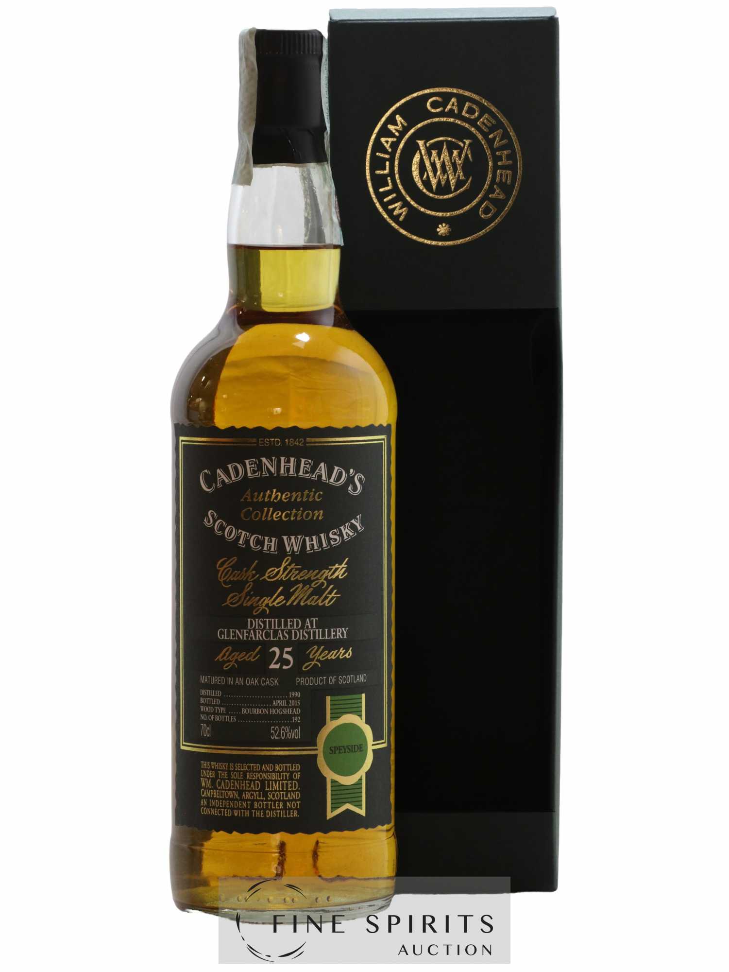 Glenfarclas 25 years 1990 Cadenhead's Bourbon Hogshead - One of 192 - bottled 2015 Authentic Collection