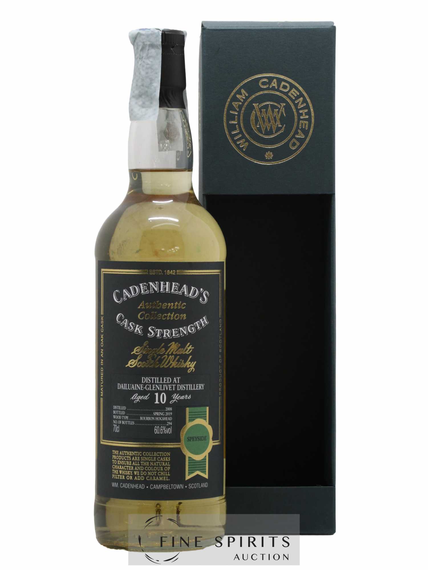 Dailuaine 10 years 2008 Cadenhead's Bourbon Hogshead - One of 294 - bottled 2019 Authentic Collection