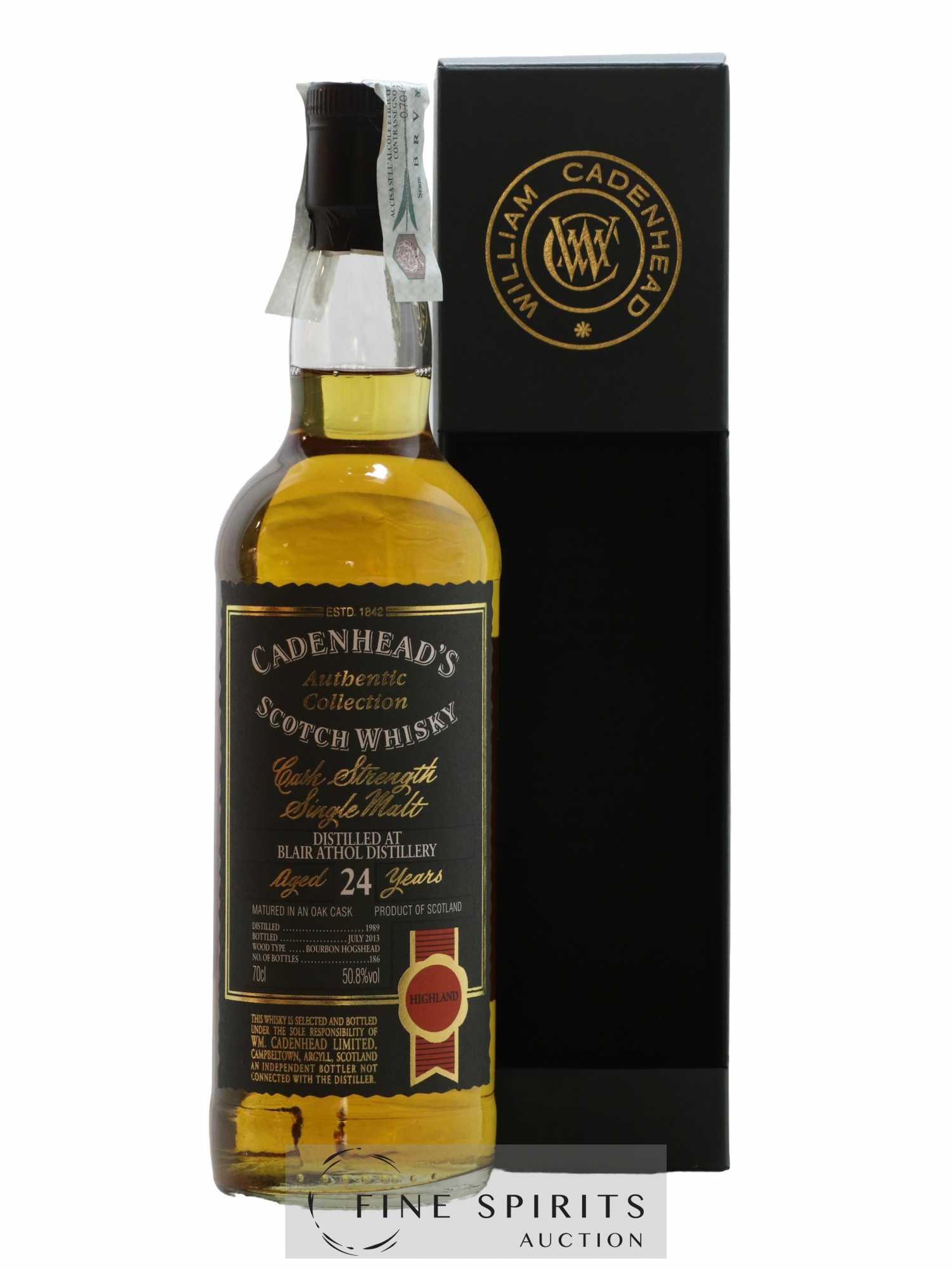 Blair Athol 24 years 1989 Cadenhead's Bourbon Hogshead - One of 186 - bottled 2013 Authentic Collection