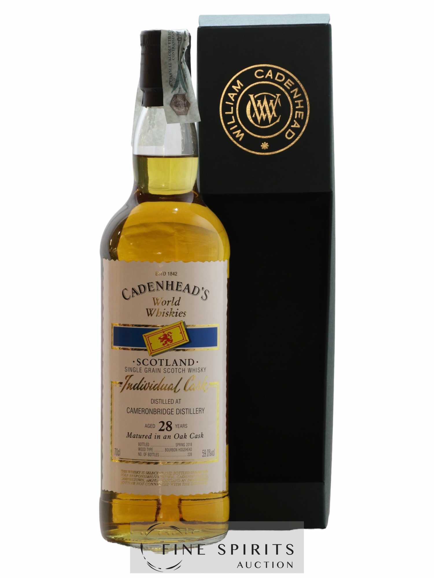 Cameronbridge 28 years Cadenhead's Bourbon Hogshead - One of 228 - bottled 2018 World Whiskies