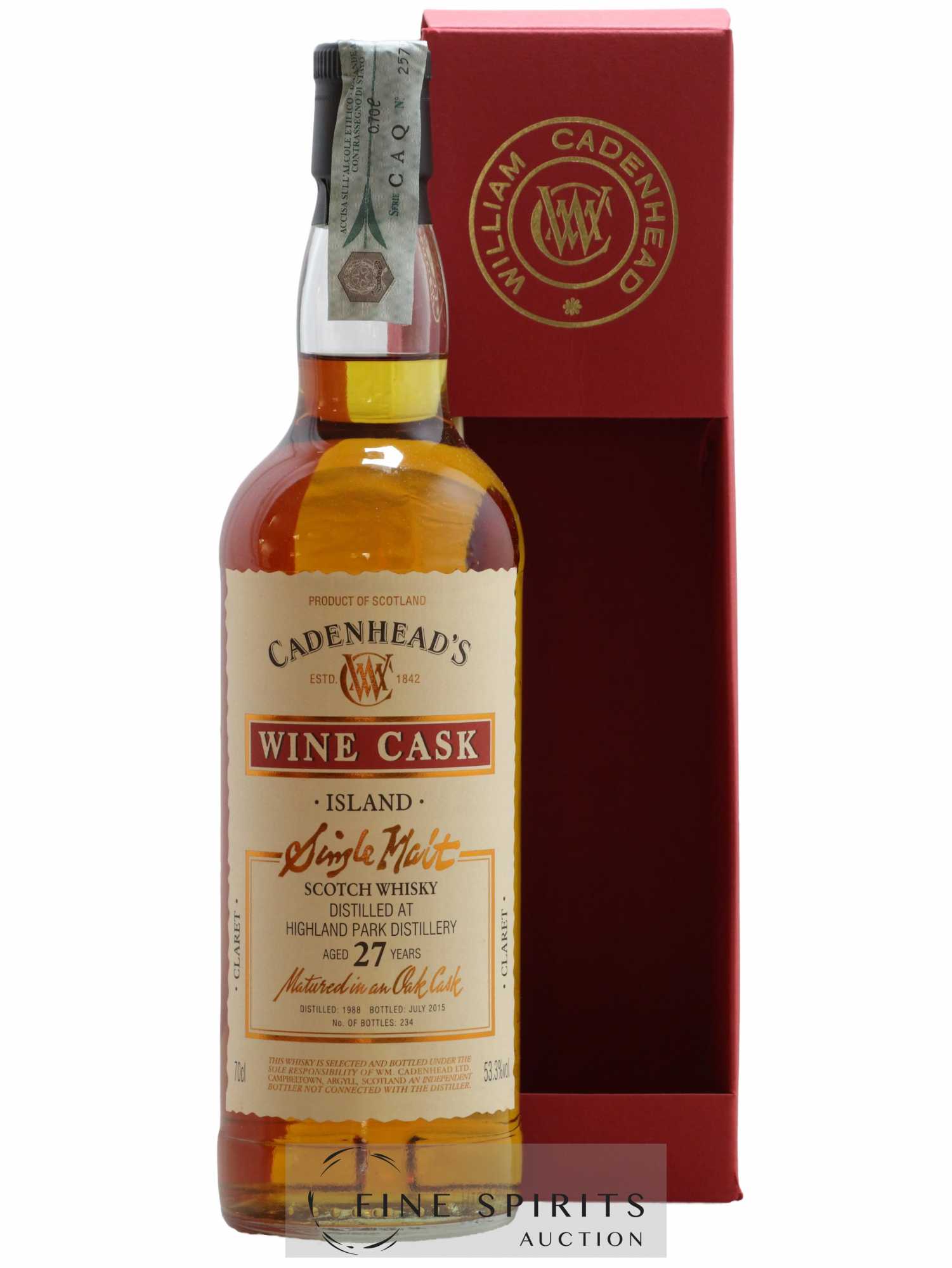 Highland Park 27 years 1988 Cadenhead's Wine Cask - Claret One of 234 - bottled 2015