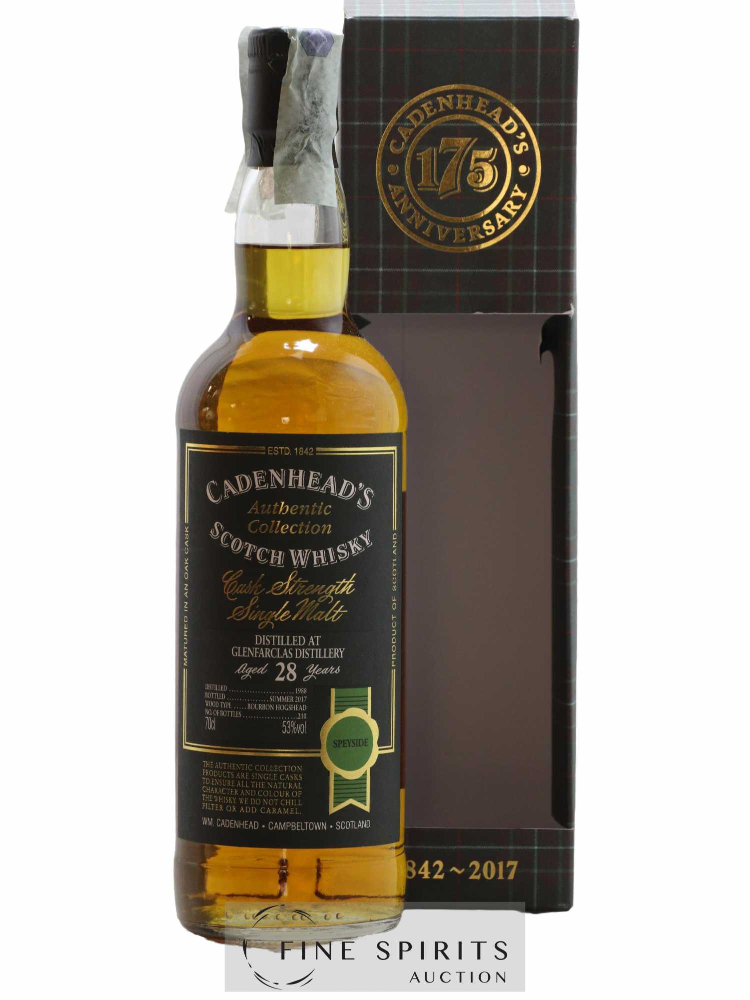 Glenfarclas 28 years 1988 Cadenhead's One of 210 - bottled 2017 Authentic Collection