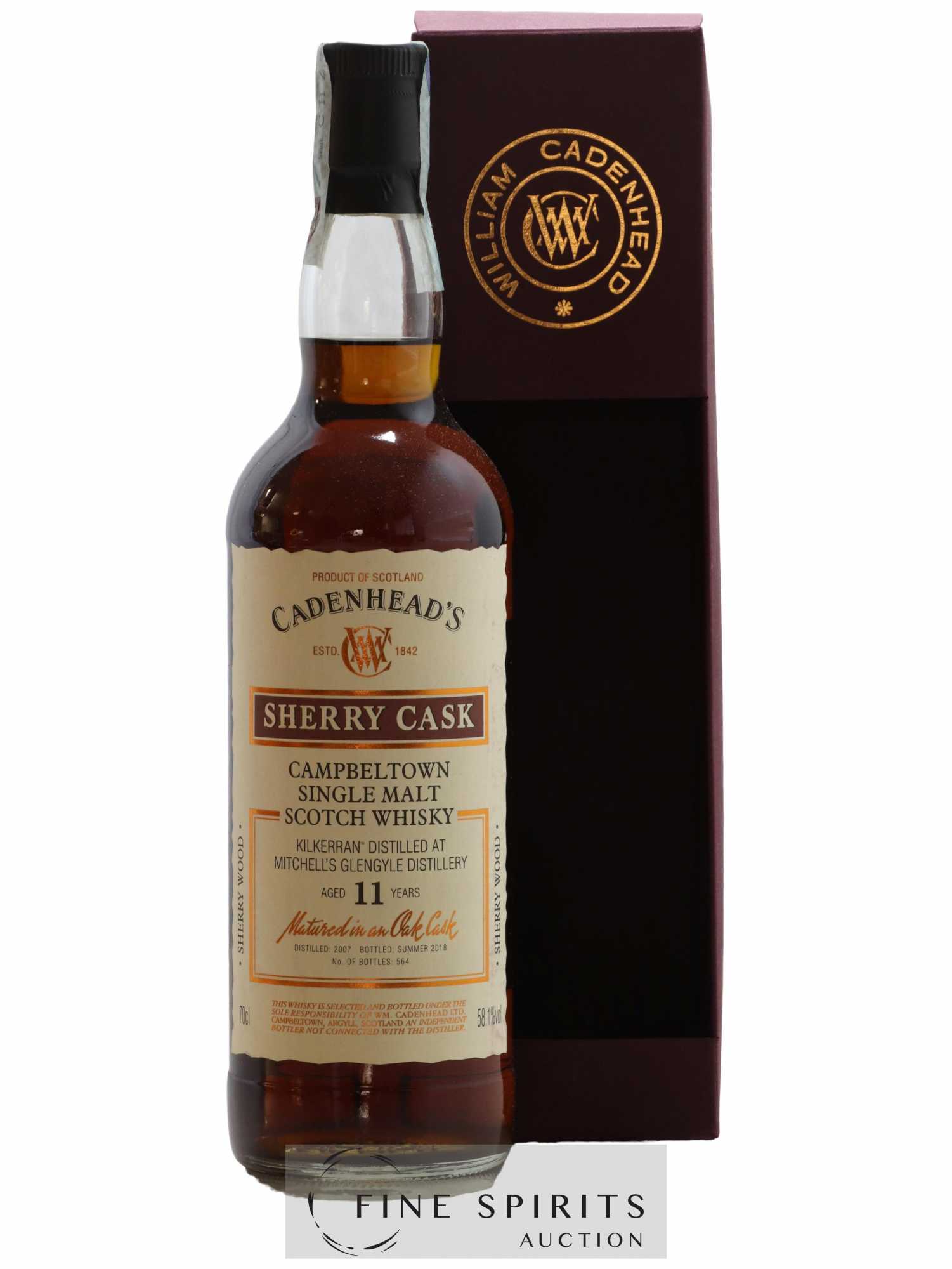 Kilkerran 11 years 2007 Cadenhead's Sherry Cask One of 564 - bottled 2018