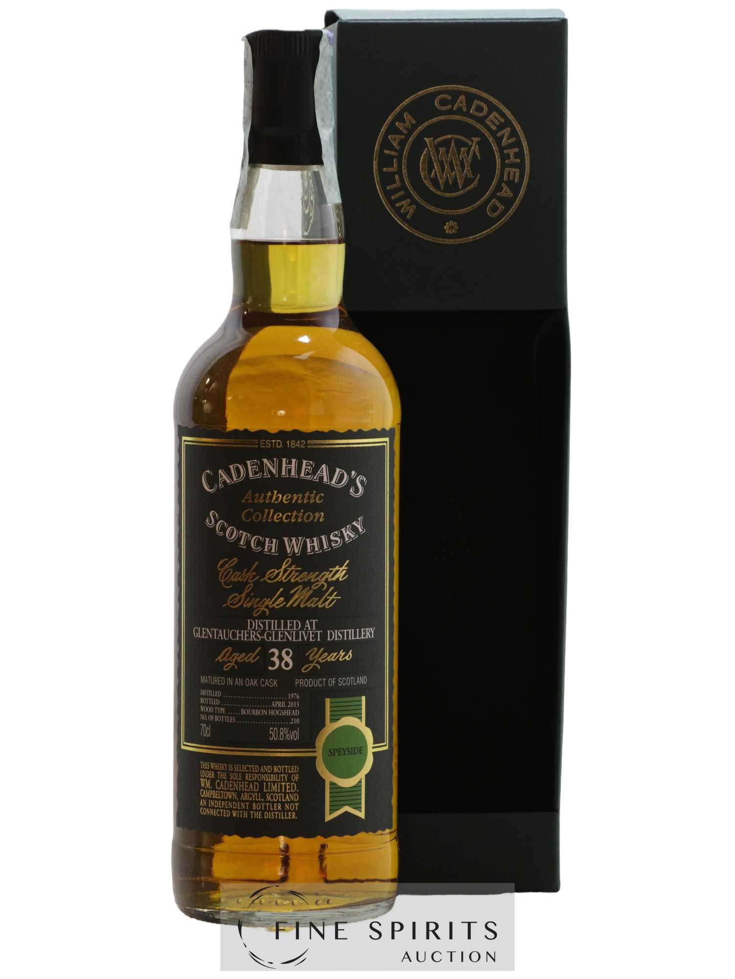 Glentauchers 38 years 1976 Cadenhead's Bourbon Hogshead - One of 210 - bottled 2015 Authentic Collection